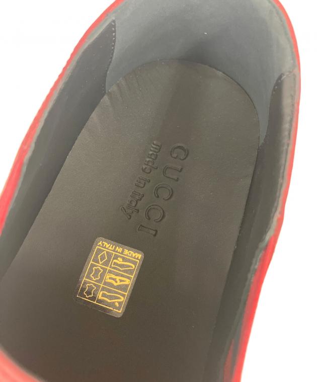 中古・古着通販】GUCCI (グッチ) レザースリッポン レッド サイズ