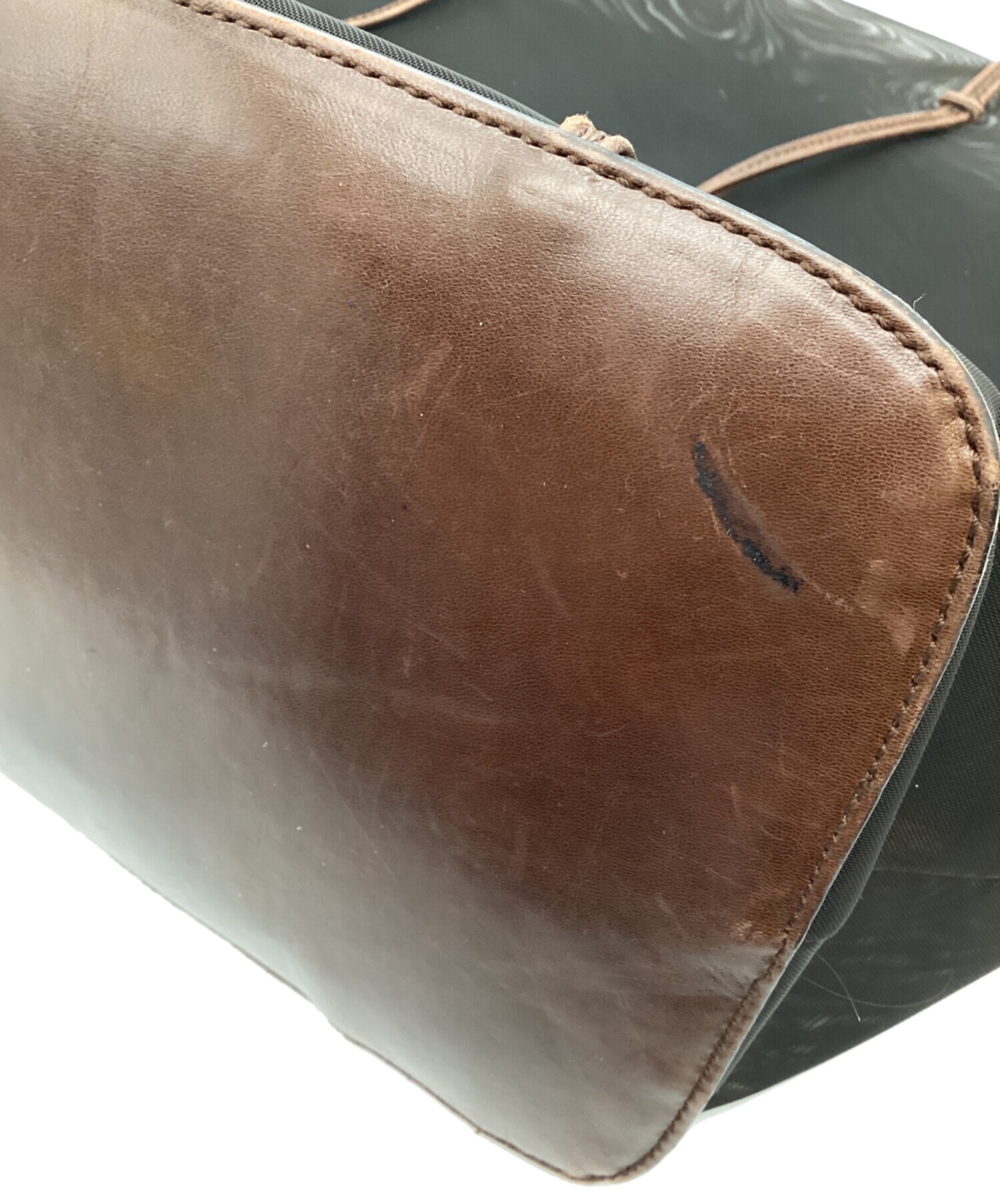 中古・古着通販】PRADA (プラダ) レザーポーチ付シースルートート 