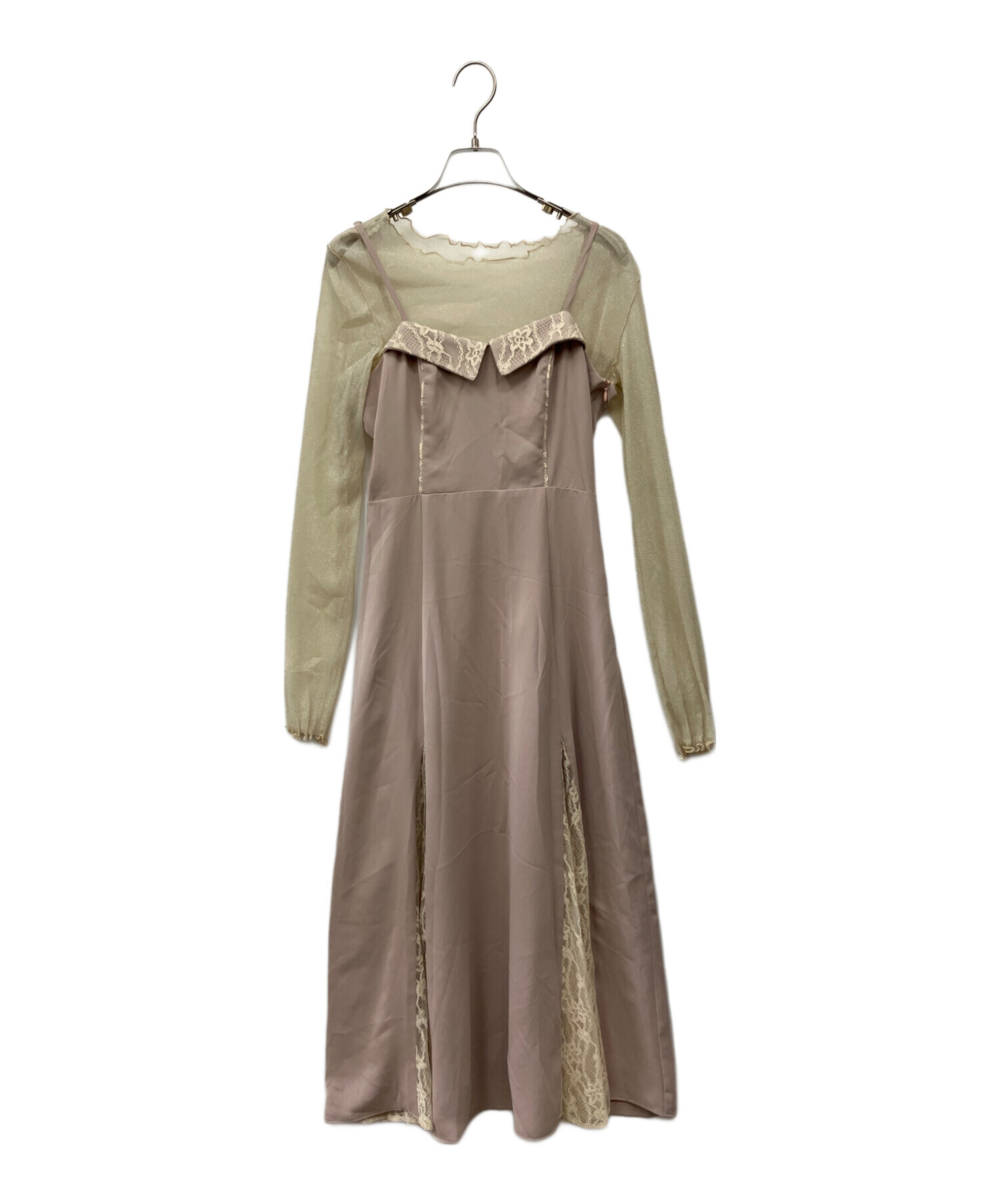 中古・古着通販】idem (イデム) glitter×flower pretty lace dress 
