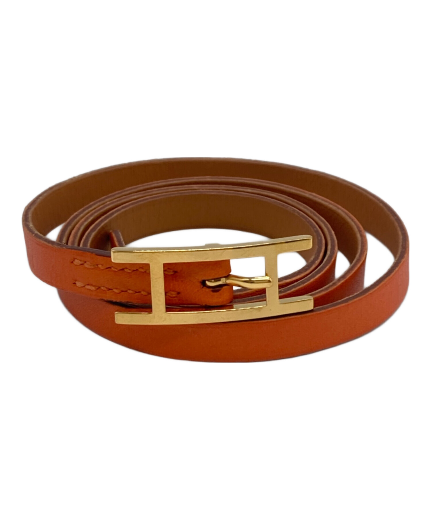 エルメス HERMES レザー ブレスレット ビーアピ ドゥブルトゥール 2連