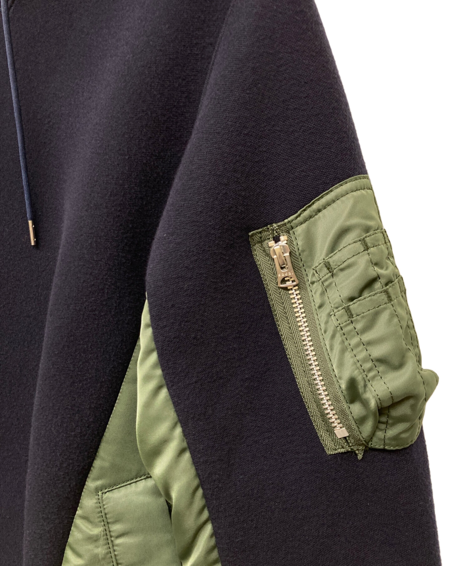 中古・古着通販】sacai (サカイ) Sponge Sweat MA-1 Hoodie ネイビー