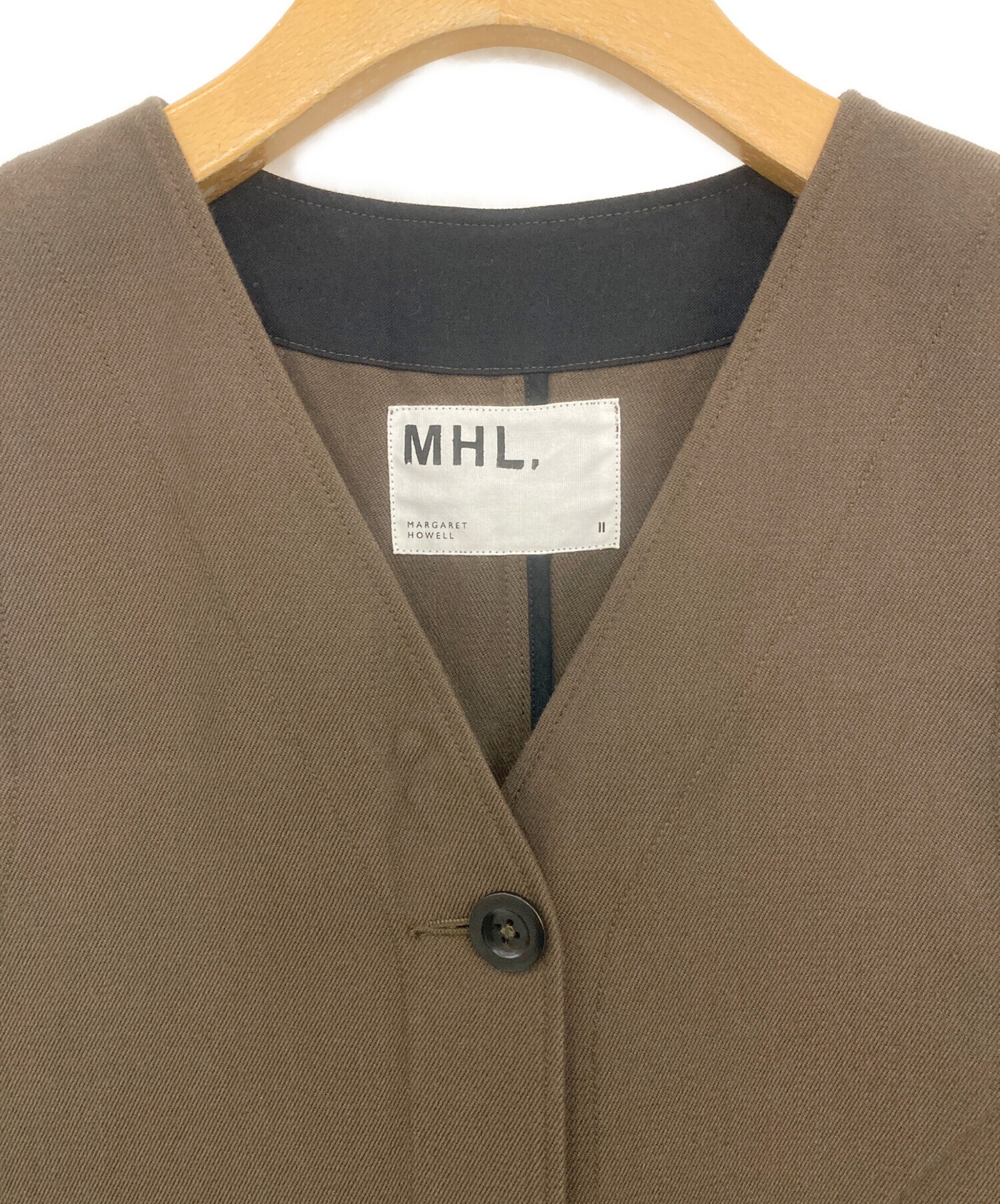 MHL ワンピース コットンウール カーキ サイズ2 中古・古着通販】MHL 