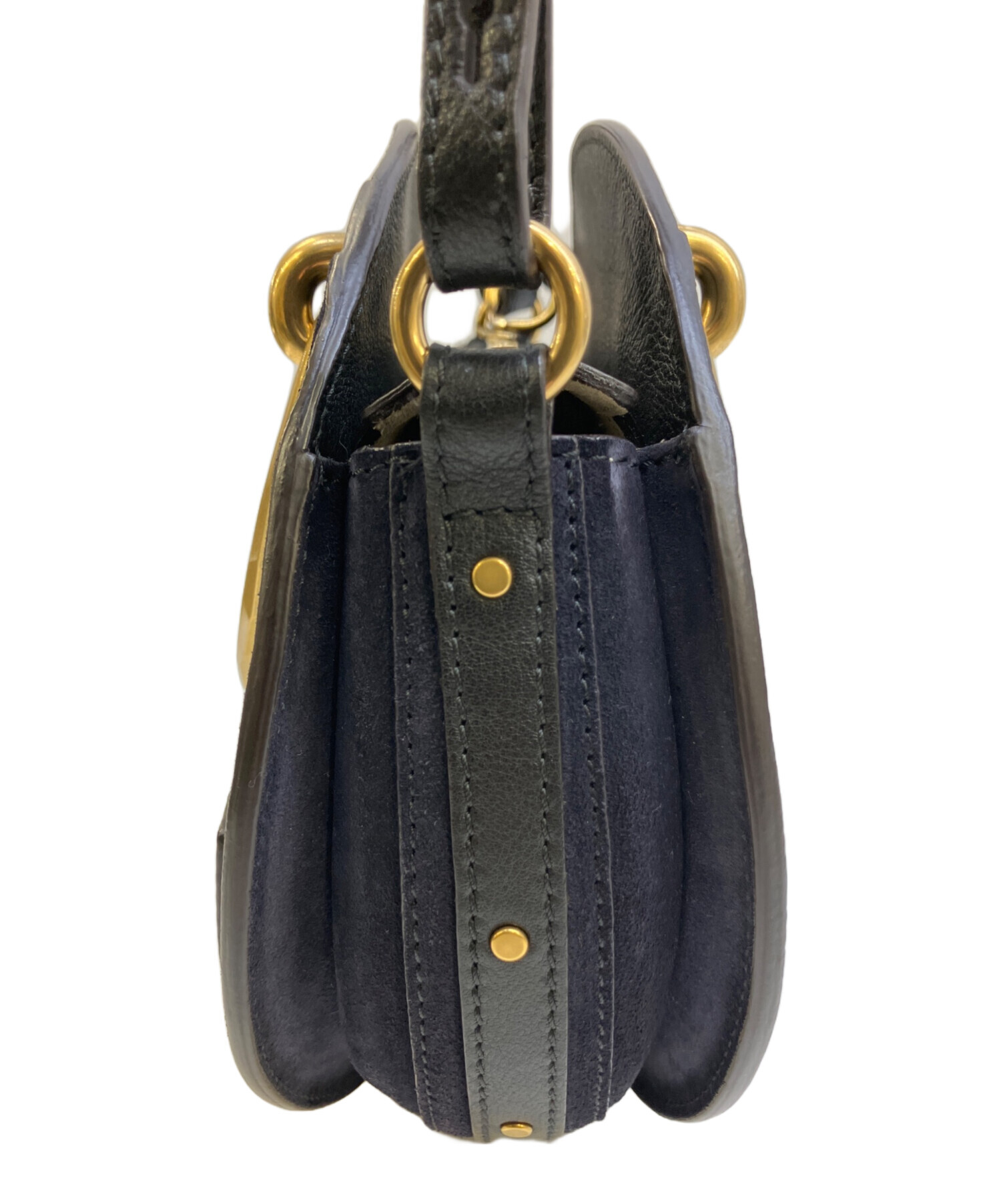 Chloé ネイビーブルー スエード ショルダーバッグ 2way 中古・古着通販