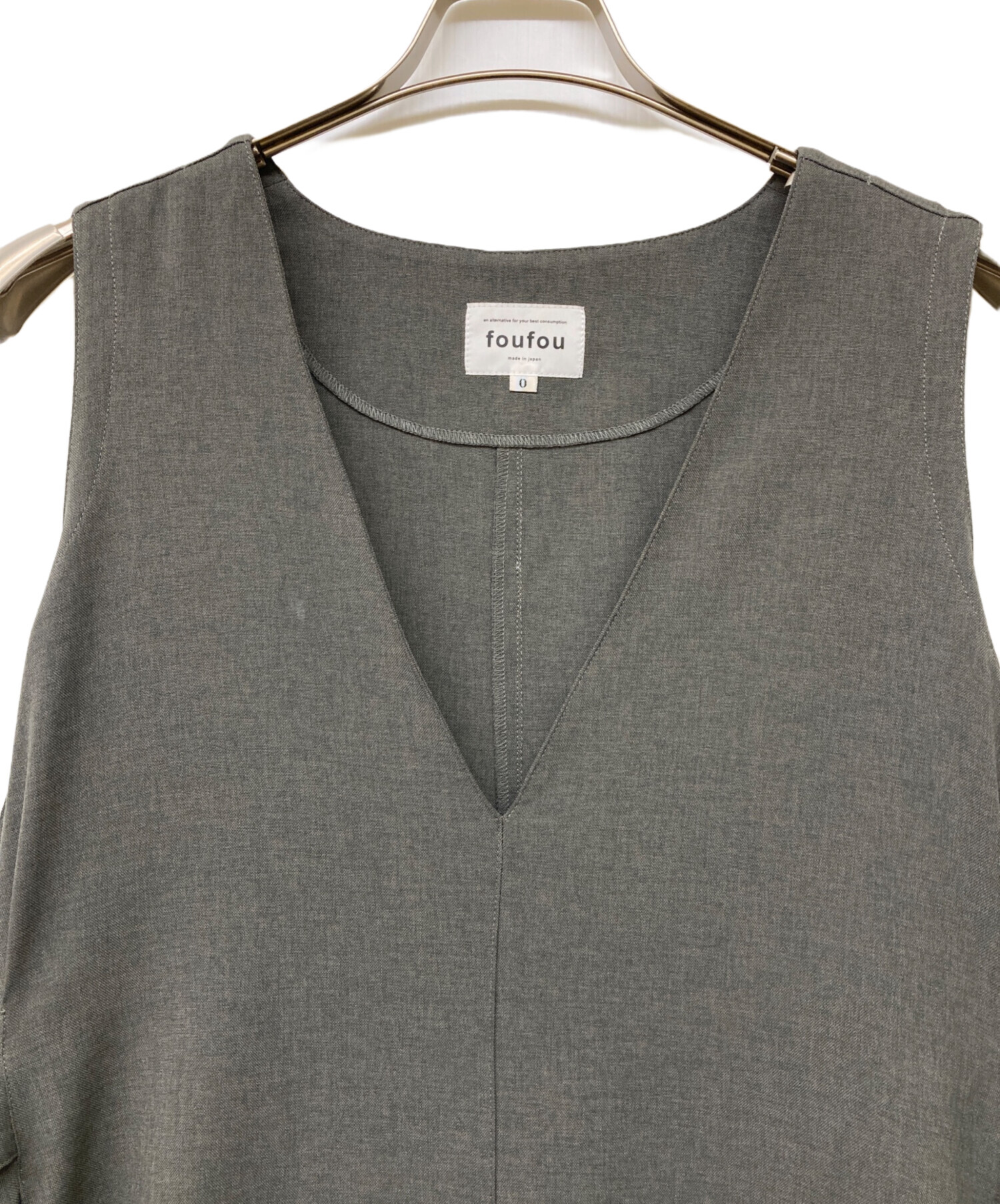 A*a様 foufou v neck jumper skirt / M 中古・古着通販】foufou (フーフー) v neck jumper skirt グレー