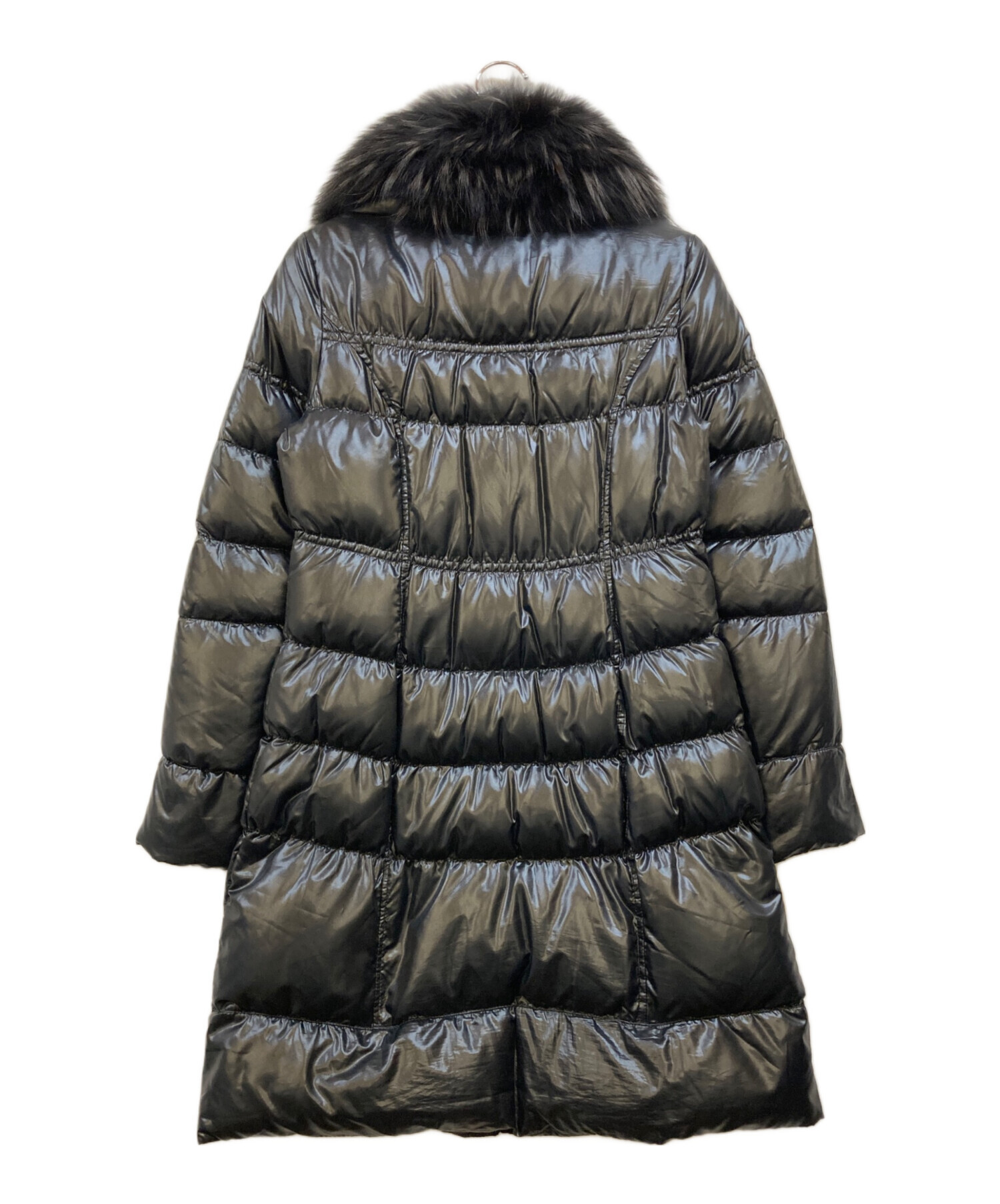 STANZA DOLCE ファー付き ロングダウンコート４０チャコールグレー ダウンコート レディース ロング 大きいサイズ コート ラクーンファー