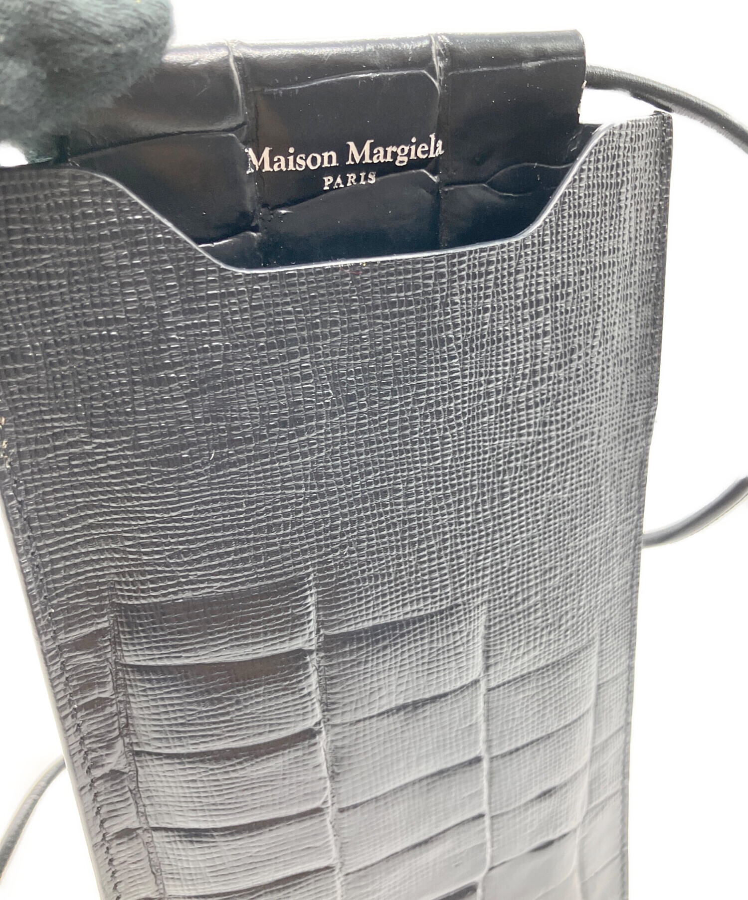 マルジェラ　スマホショルダー　クロコ　小物入れ　※最安値 中古・古着通販】Maison Margiela (メゾンマルジェラ) クロコスマホ