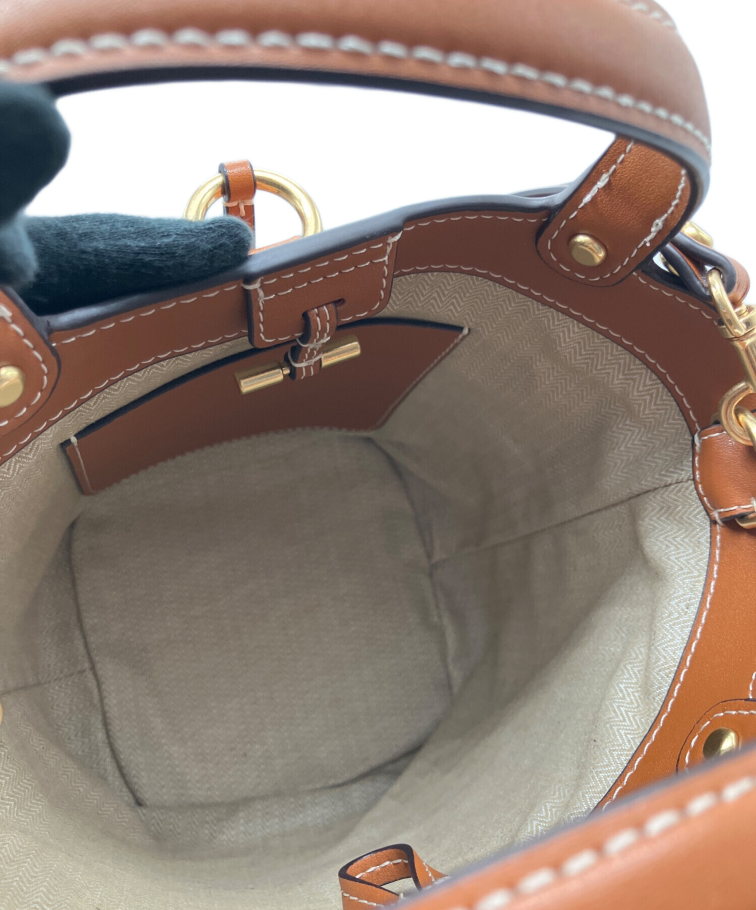 中古・古着通販】TORY BURCH (トリーバーチ) ミラーミニバケットバッグ
