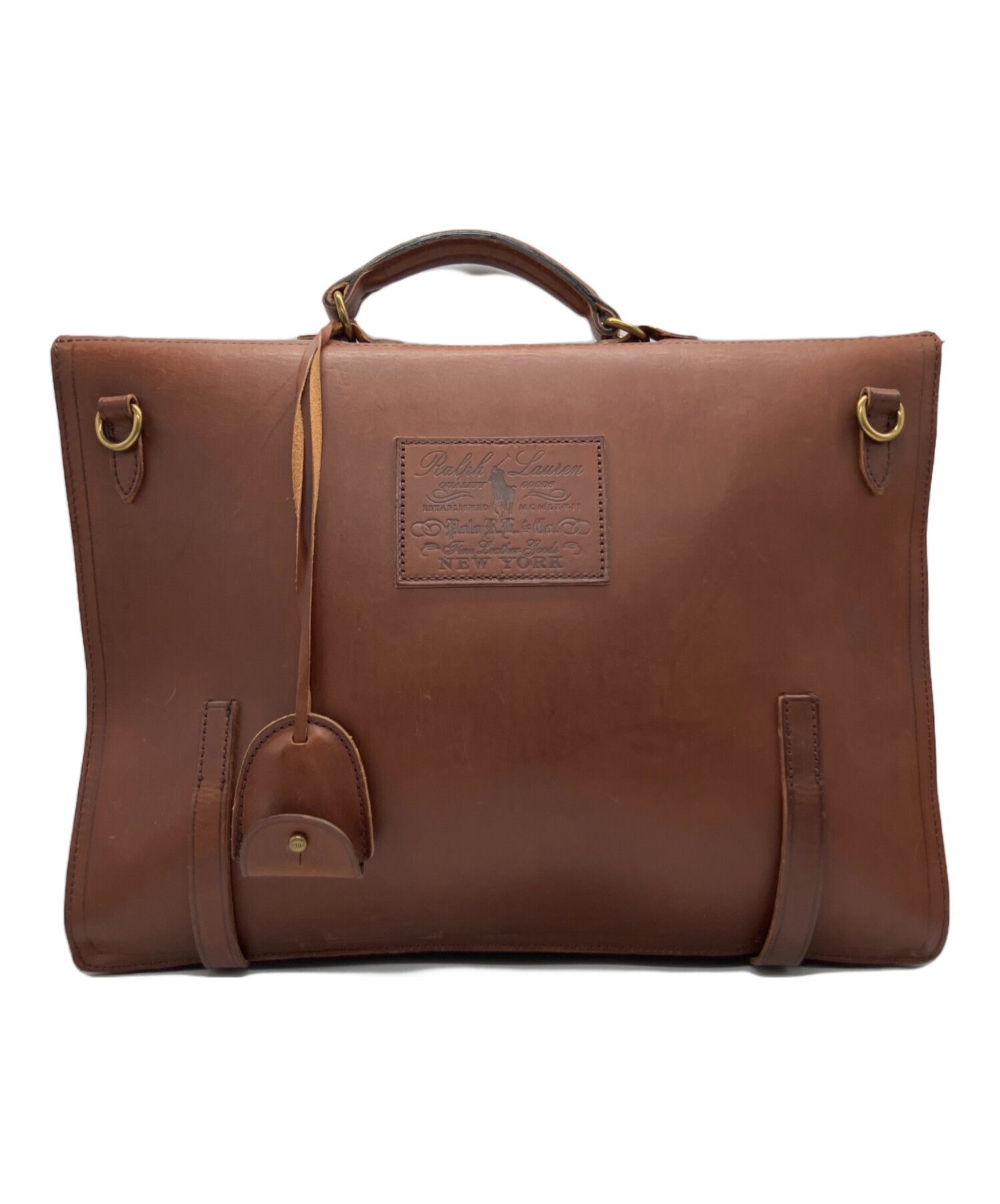 ポロ ラルフローレン 2WAY レザー ブリーフケース 中古・古着通販】POLO RALPH LAUREN (ポロ・ラルフローレン