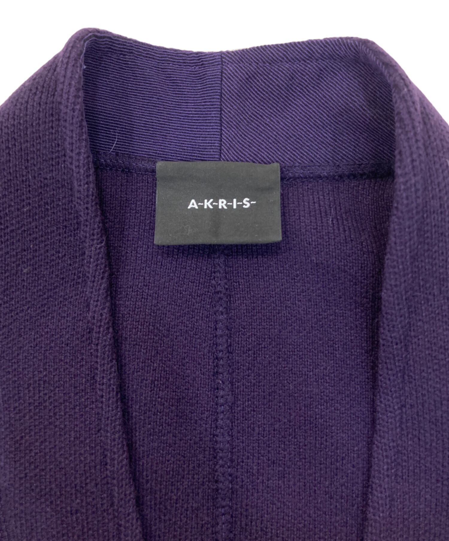 中古・古着通販】AKRIS (アクリス) ニットジャケット パープル サイズ