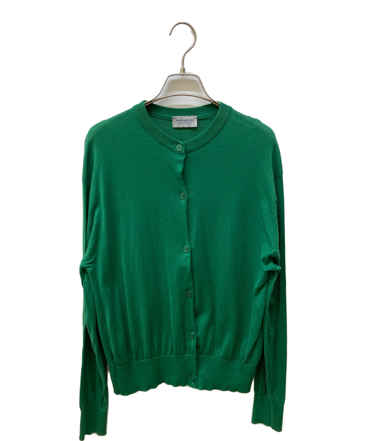 JOHN SMEDLEY c#PINEグリーン カーディガン 30G 未使用 JOHN SMEDLEY c#PINEグリーン カーディガン 30G 未使用