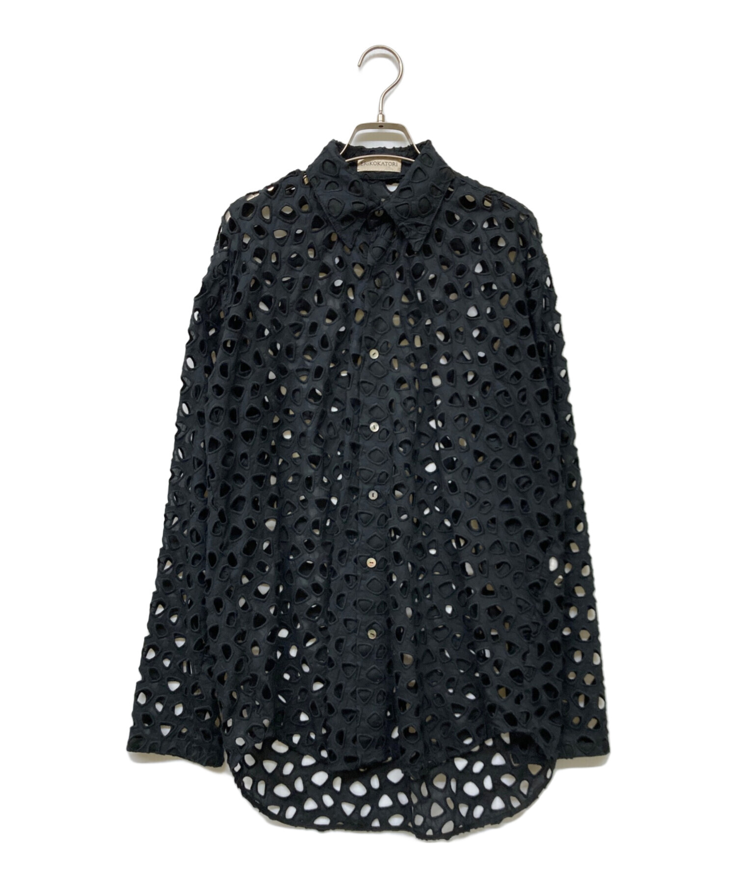 中古・古着通販】ERiKOKATORi (エリコカトリ) cutwork shirts ブラック