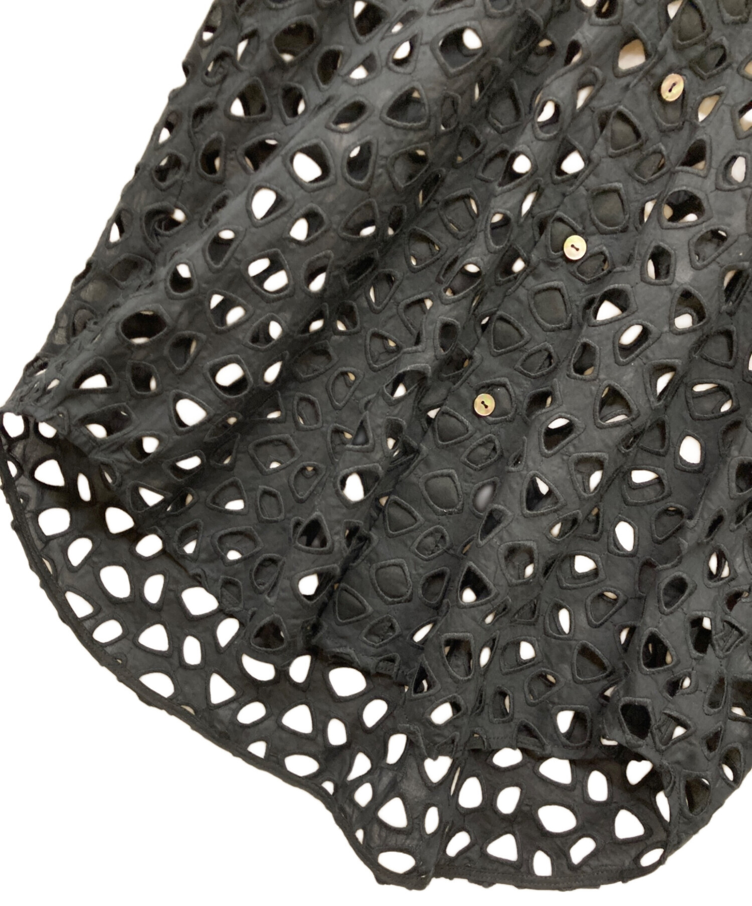 中古・古着通販】ERiKOKATORi (エリコカトリ) cutwork shirts ブラック