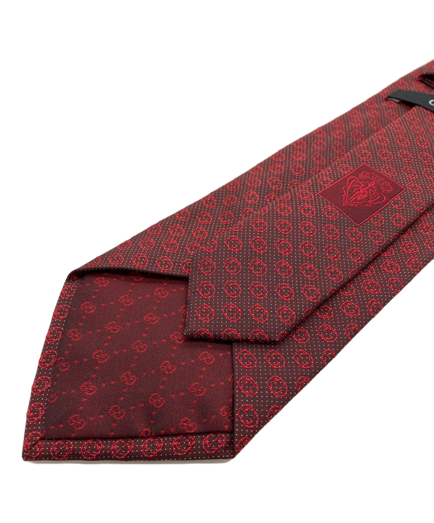 極美品★GUCCI ネクタイ GG柄 ブラック レッド 中古・古着通販】GUCCI (グッチ) GG柄ネクタイ レッド サイズ:表記無