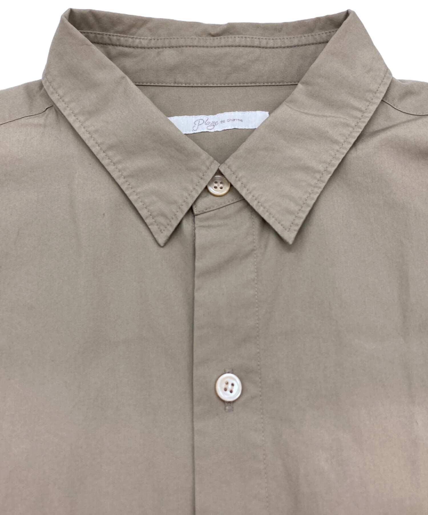 プラージュ Typewriter Long シャツ ブラウス ベージュ 中古・古着通販】Plage (プラージュ) Typewriter Long シャツ ベージュ