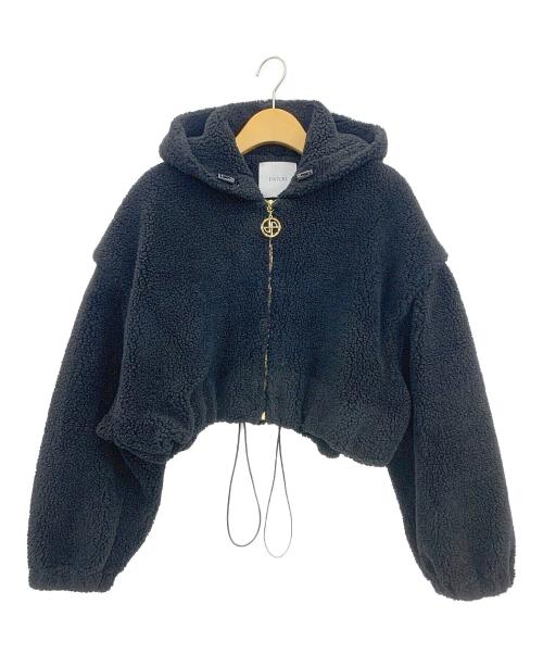 PATOU パトゥ パーカー レディース 【古着】【中古】 中古・古着通販】patou (パトゥ) クロップドボアパーカー ブラック