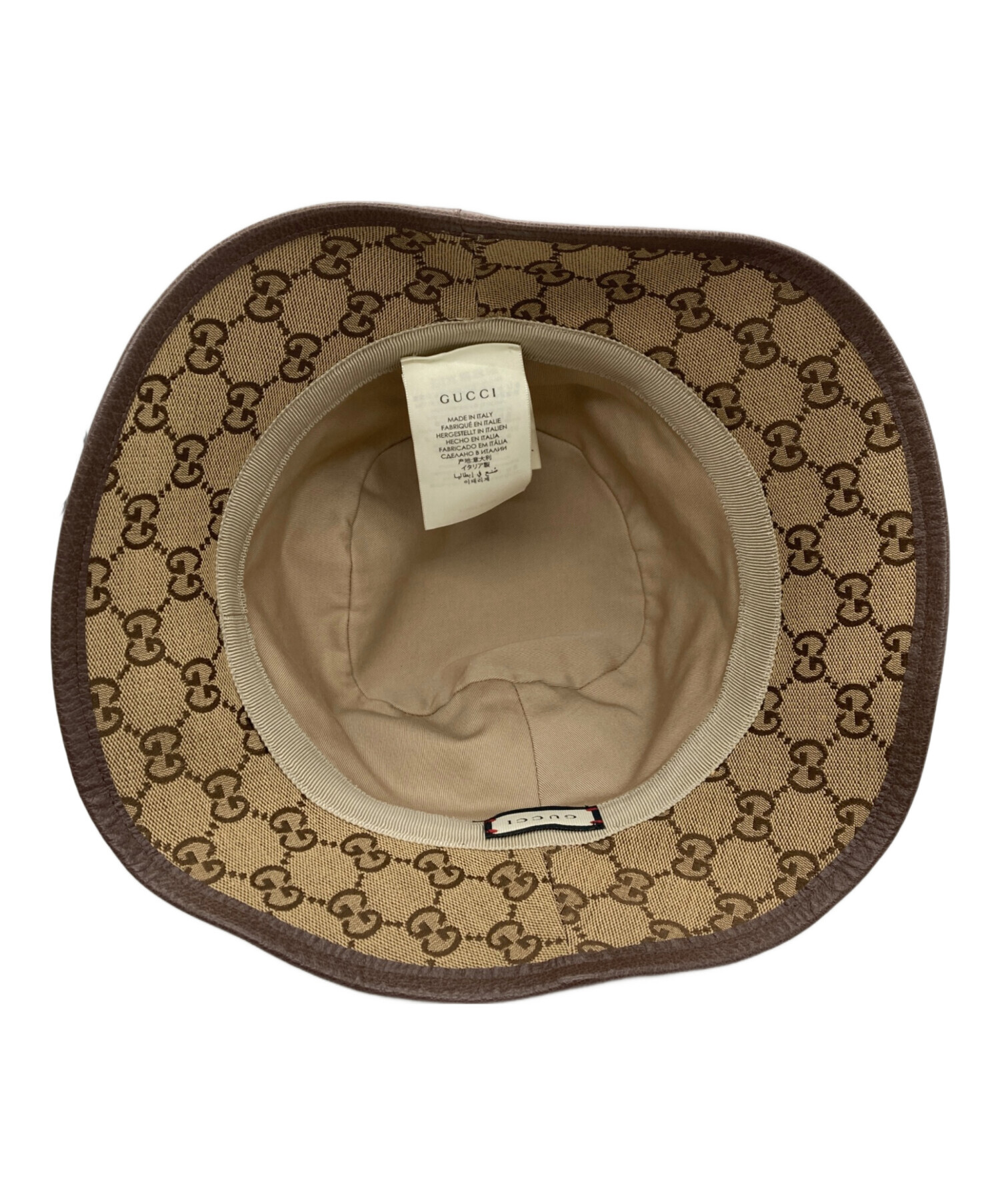GUCCIバケットハットベージュM 58cm グッチ