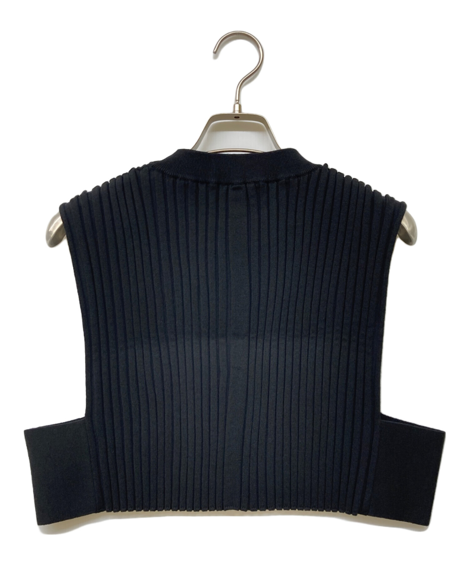 中古・古着通販】HYKE (ハイク) WIDE RIBBED CROPPED VEST ブラック