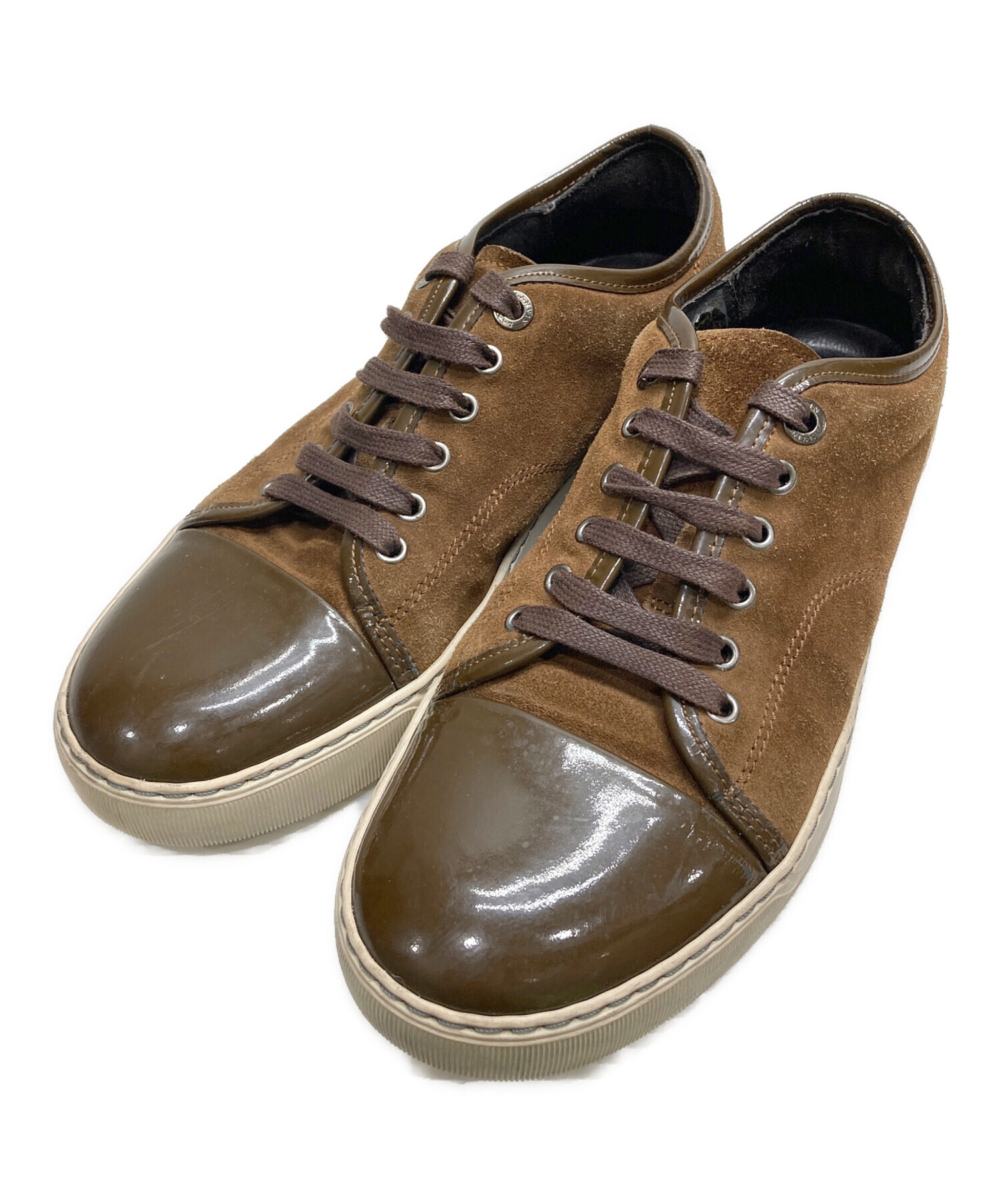 中古・古着通販】LANVIN (ライバン) パテント×スエード スニーカー 
