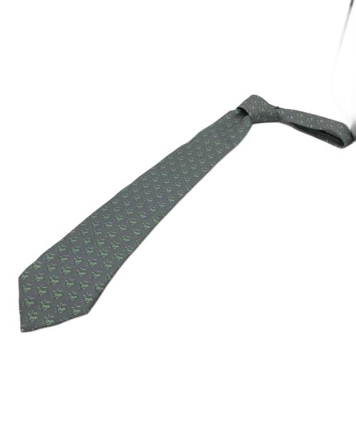 中古・古着通販】HERMES (エルメス) 鹿柄ネクタイ グレー サイズ:無し