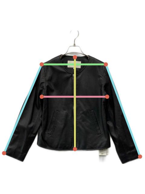 Ray BEAMS ラムレザー　ノーカラーブルゾン 中古・古着通販】RAY BEAMS (レイ ビームス) ラムレザー ノーカラー