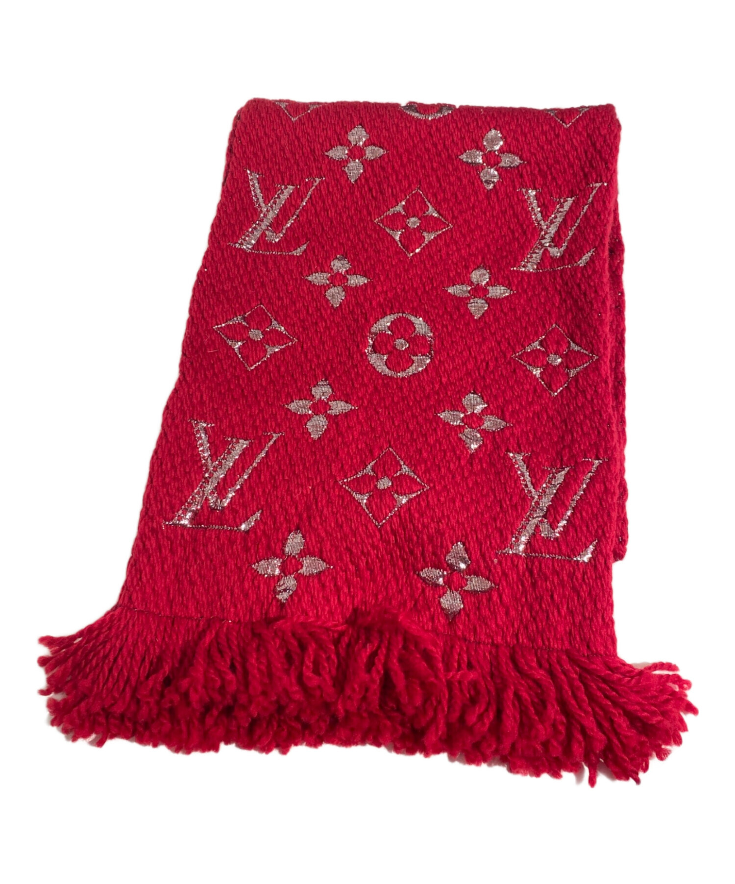 LOUIS VUITTON 赤 ロゴ入り マフラー 中古・古着通販】LOUIS VUITTON (ルイ ヴィトン) エシャルプ・ロゴ