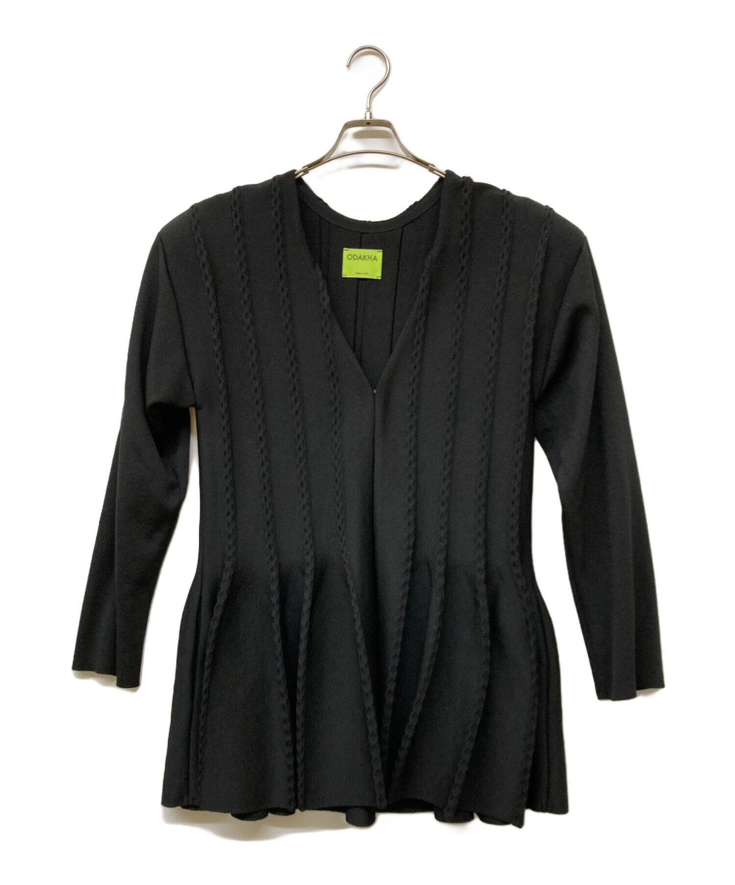 ODAKHA オダカ　ニット　カーディガン　24ss ブラック　フレア　極美品！ 中古・古着通販】ODAKHA (オダカ) フレアカーディガン ブラック サイズ