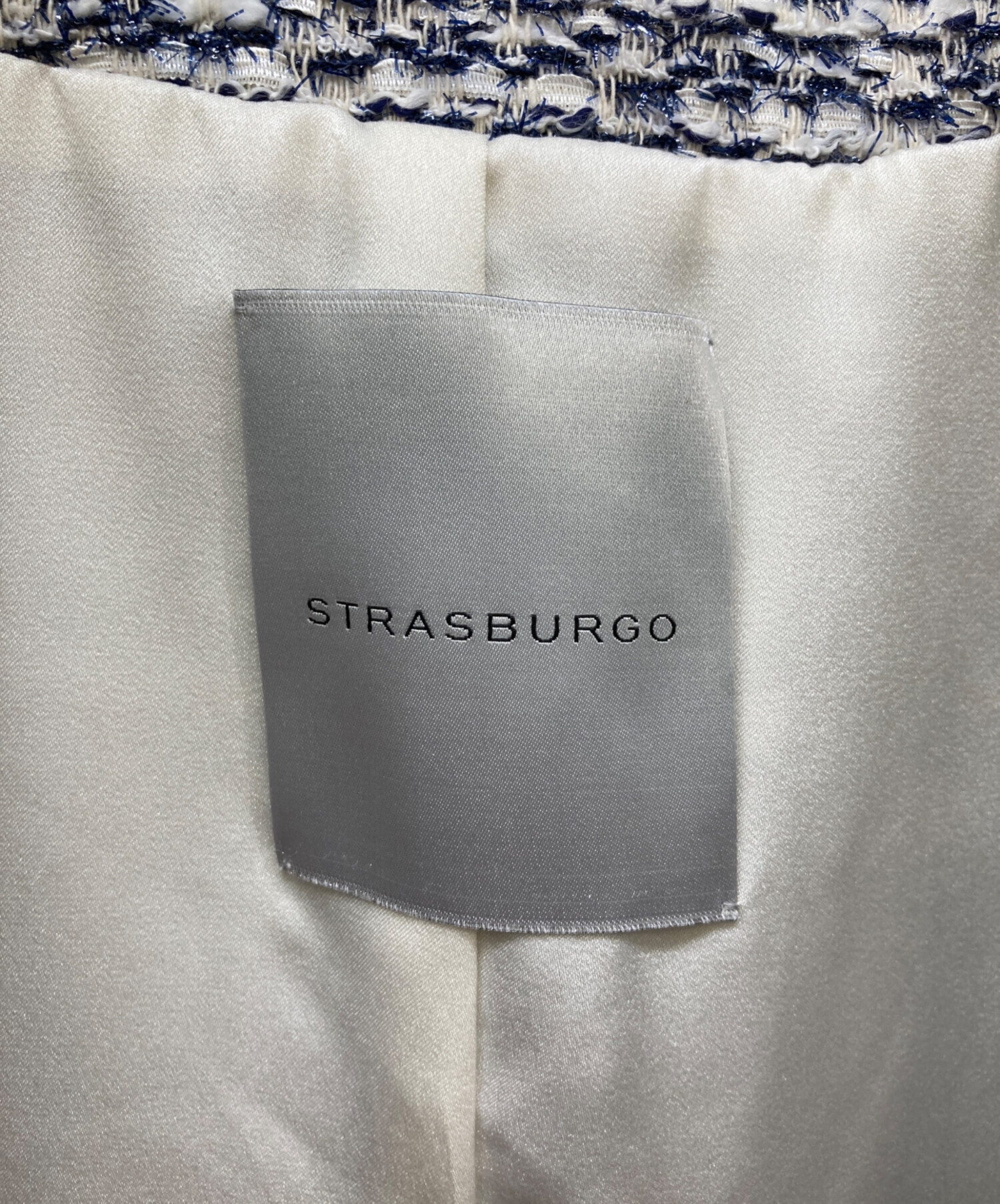 STRASBURGO ストラスブルゴ　ツイード　ジレ 中古・古着通販】STRASBURGO (ストラスブルゴ) ツイードジレ ネイビー
