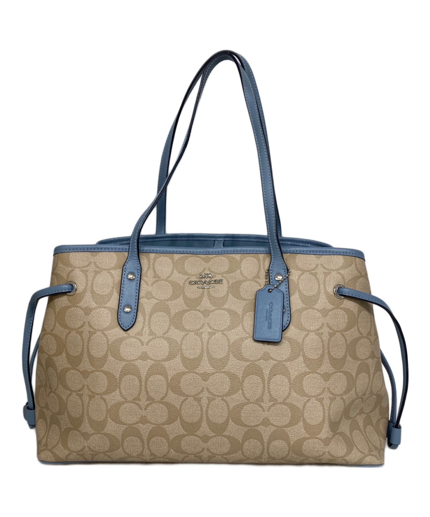 中古・古着通販】COACH (コーチ) シグネチャートートバッグ ブルー