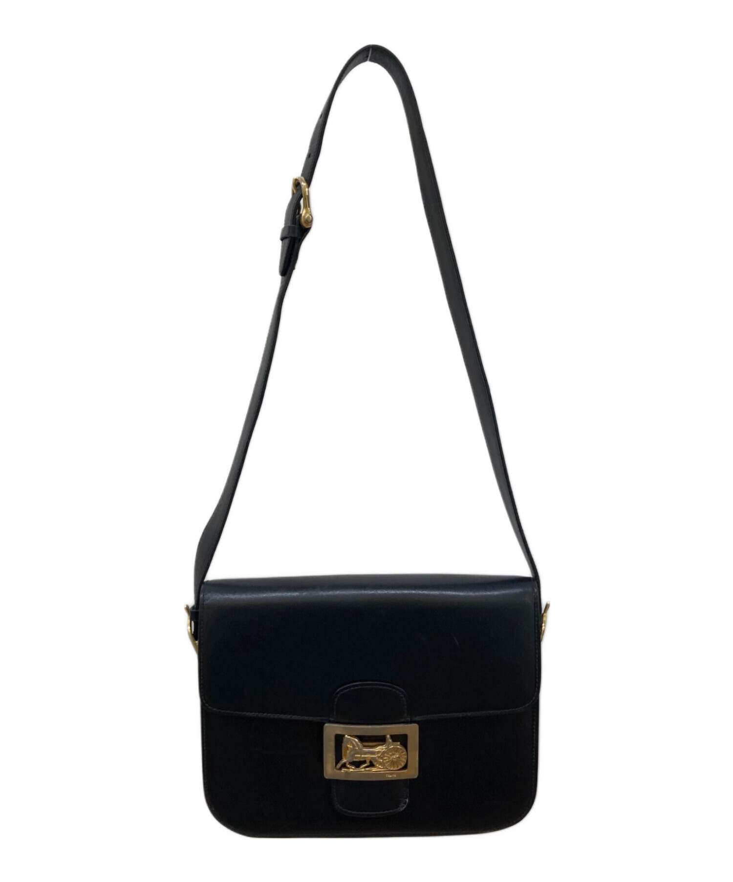 中古・古着通販】CELINE (セリーヌ) 馬車金具レザーショルダーバッグ
