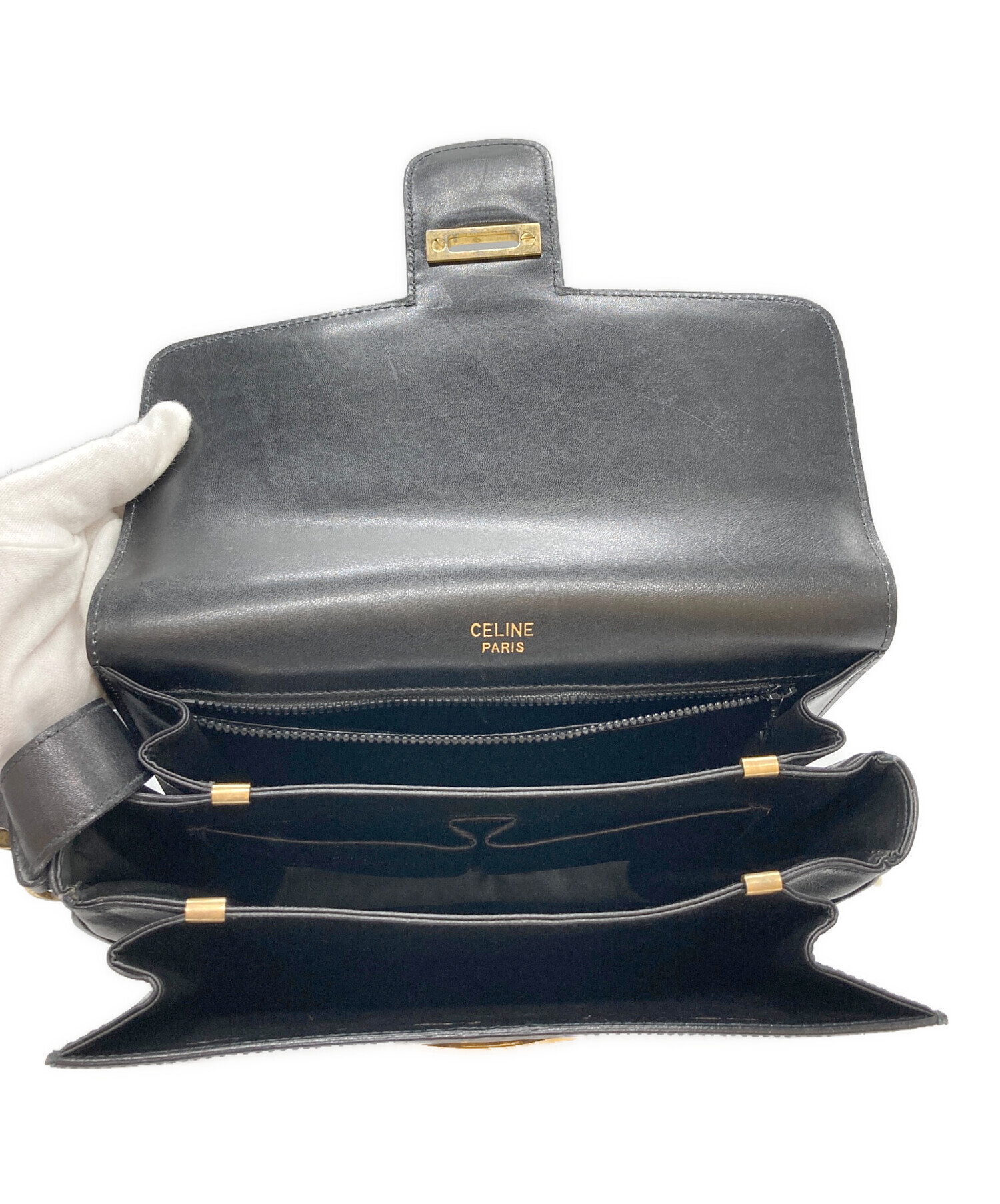 中古・古着通販】CELINE (セリーヌ) 馬車金具レザーショルダーバッグ