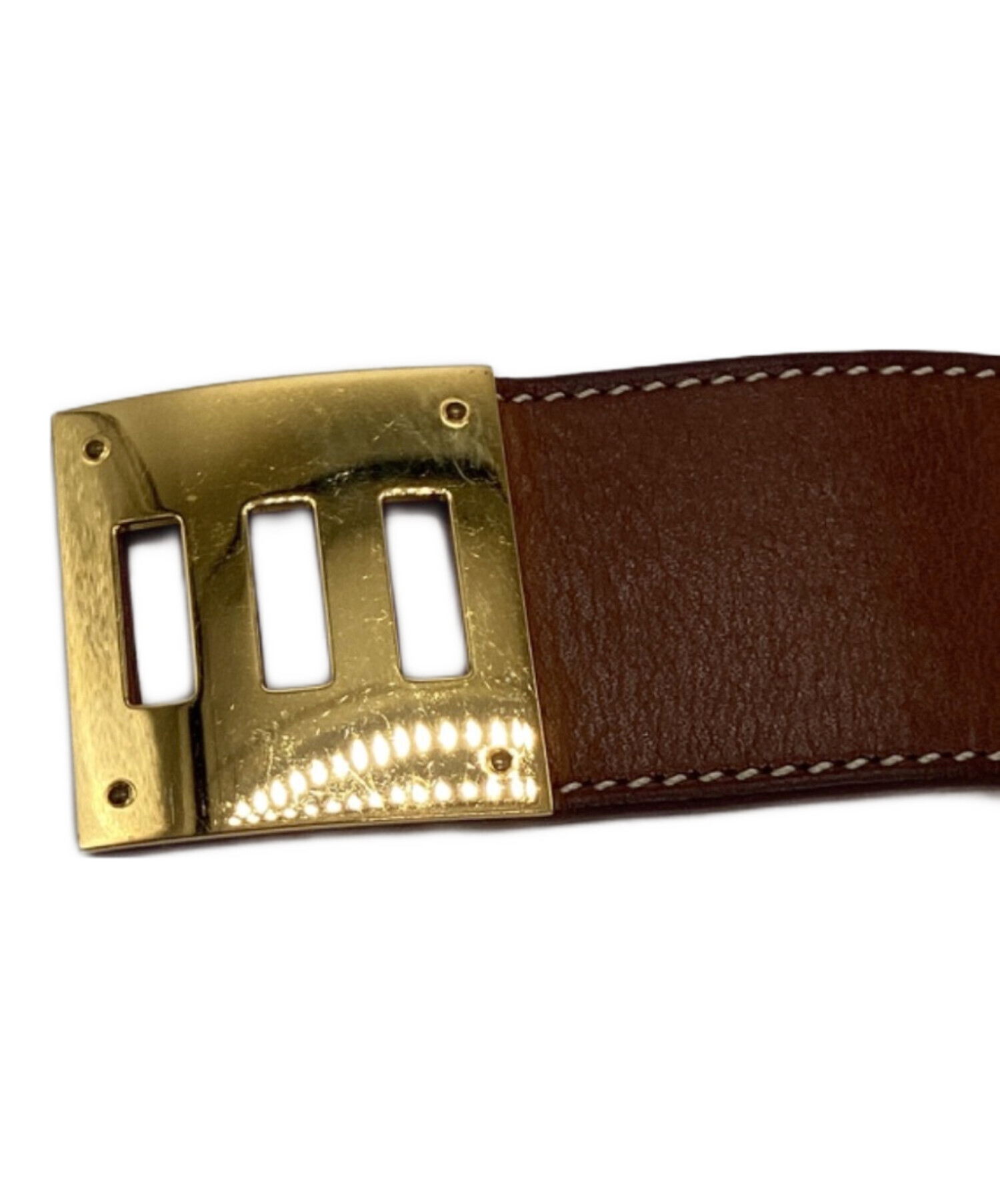 ✨️美品✨️エルメス ケリードッグ ブレスレット バングル ゴールド レザー S 中古・古着通販】HERMES (エルメス) ケリードッグブレスレット