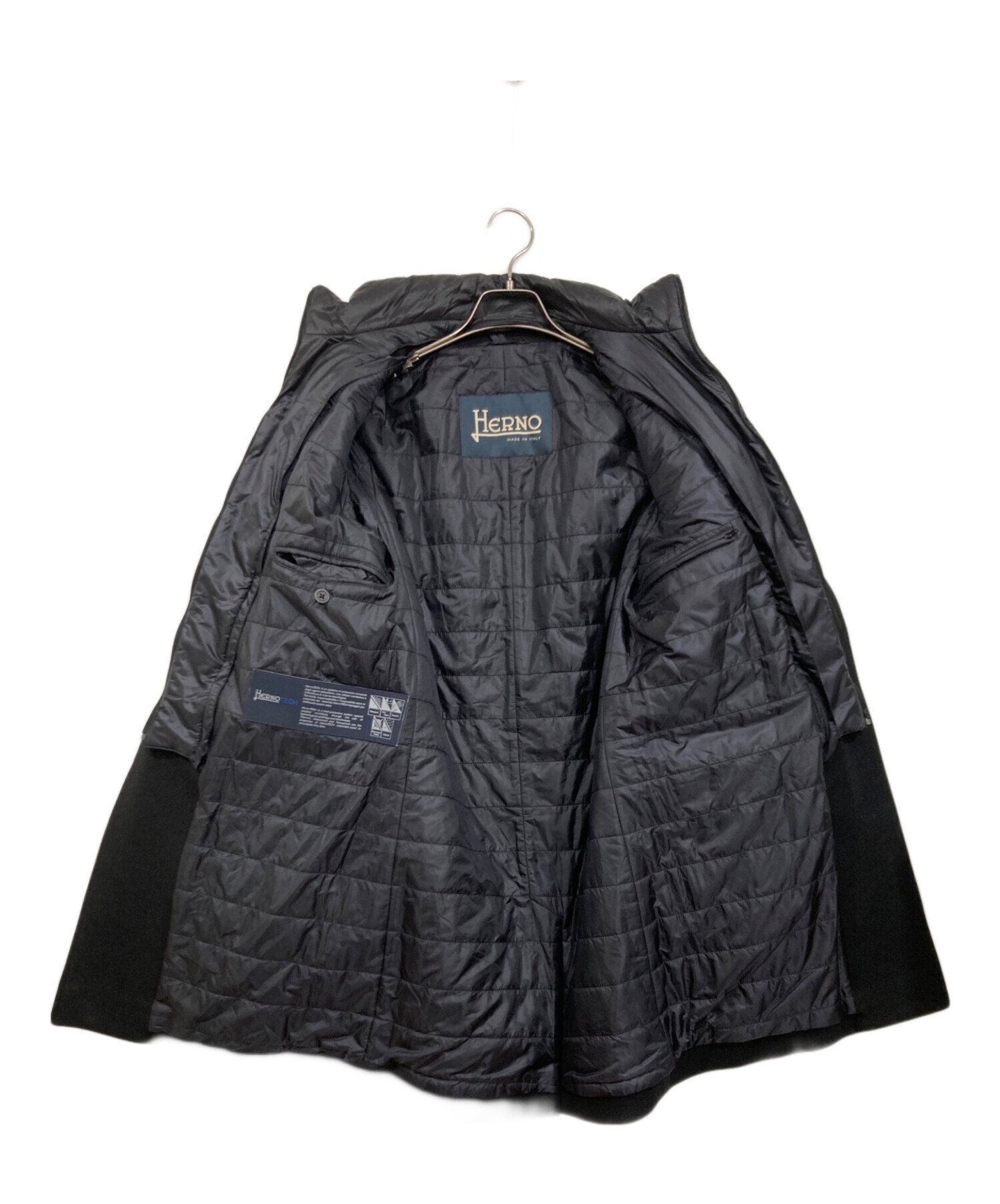 中古・古着通販】HERNO (ヘルノ) ライナー付チェスターコート ブラック