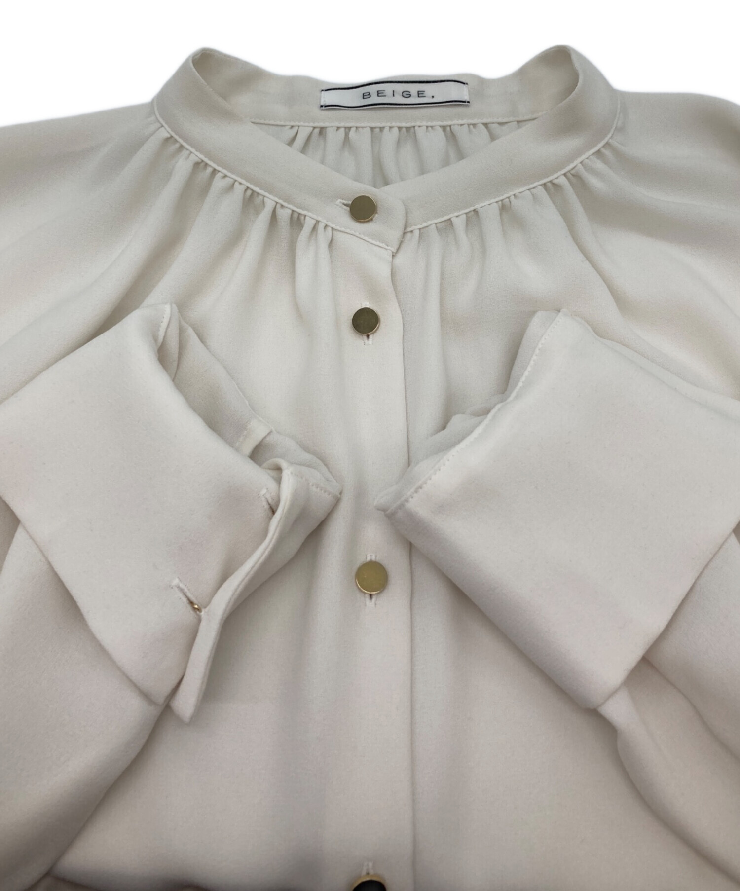 中古・古着通販】BEIGE (ベイジ) STOW バンドカラーブラウス