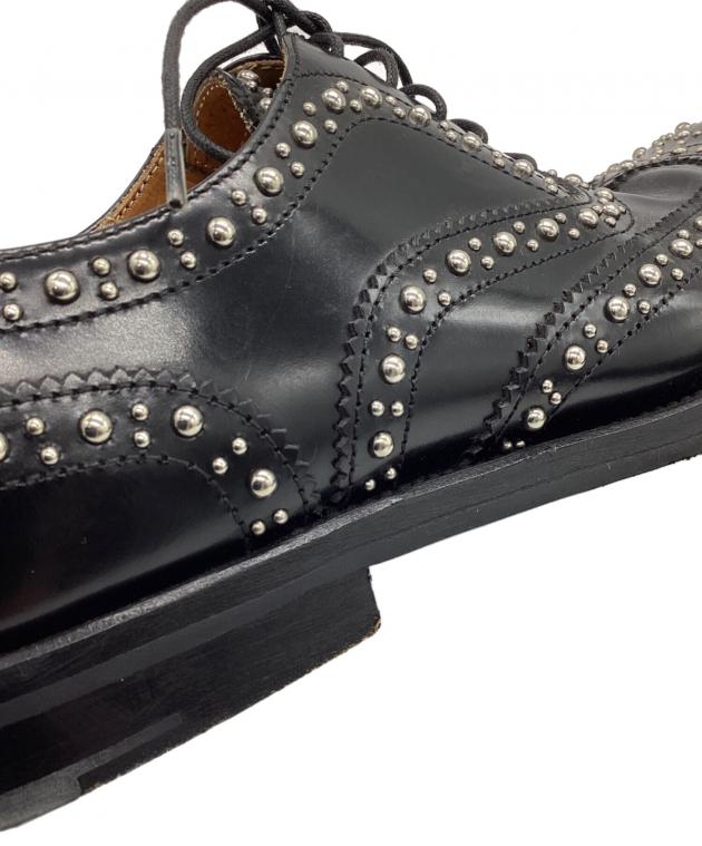 【coco】チャーチ ウイングチップ レザー スタッズ 黒 36 1/2 coco様 専用】チャーチ ウイングチップ レザー スタッズ 黒 36 1/2