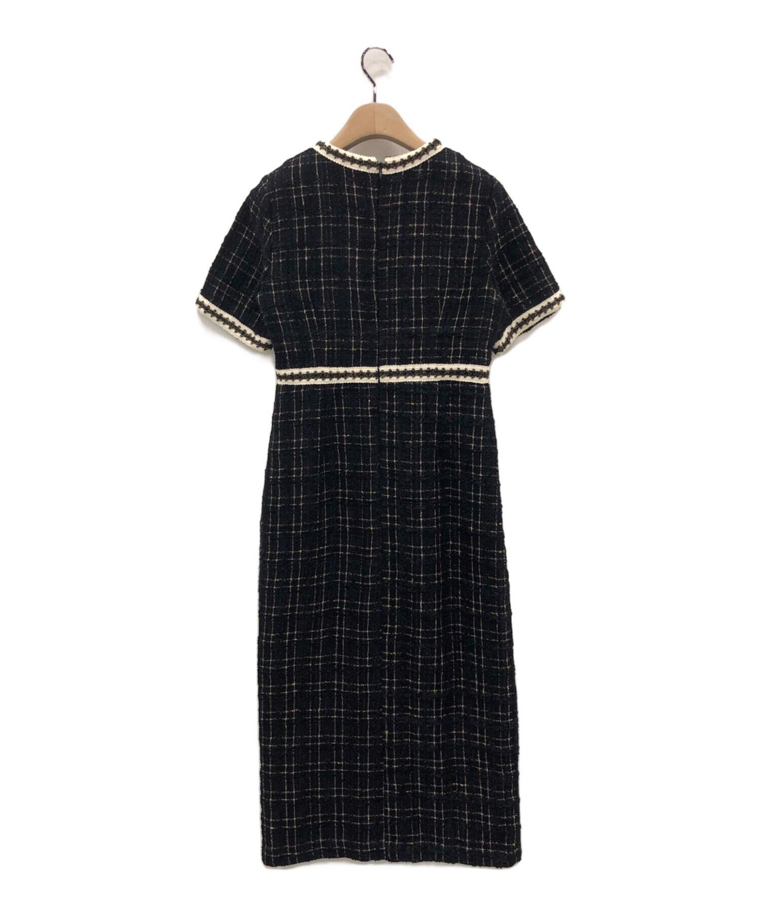 中古・古着通販】LeJa (レジャ) ツイード柄ハイウエストワンピース