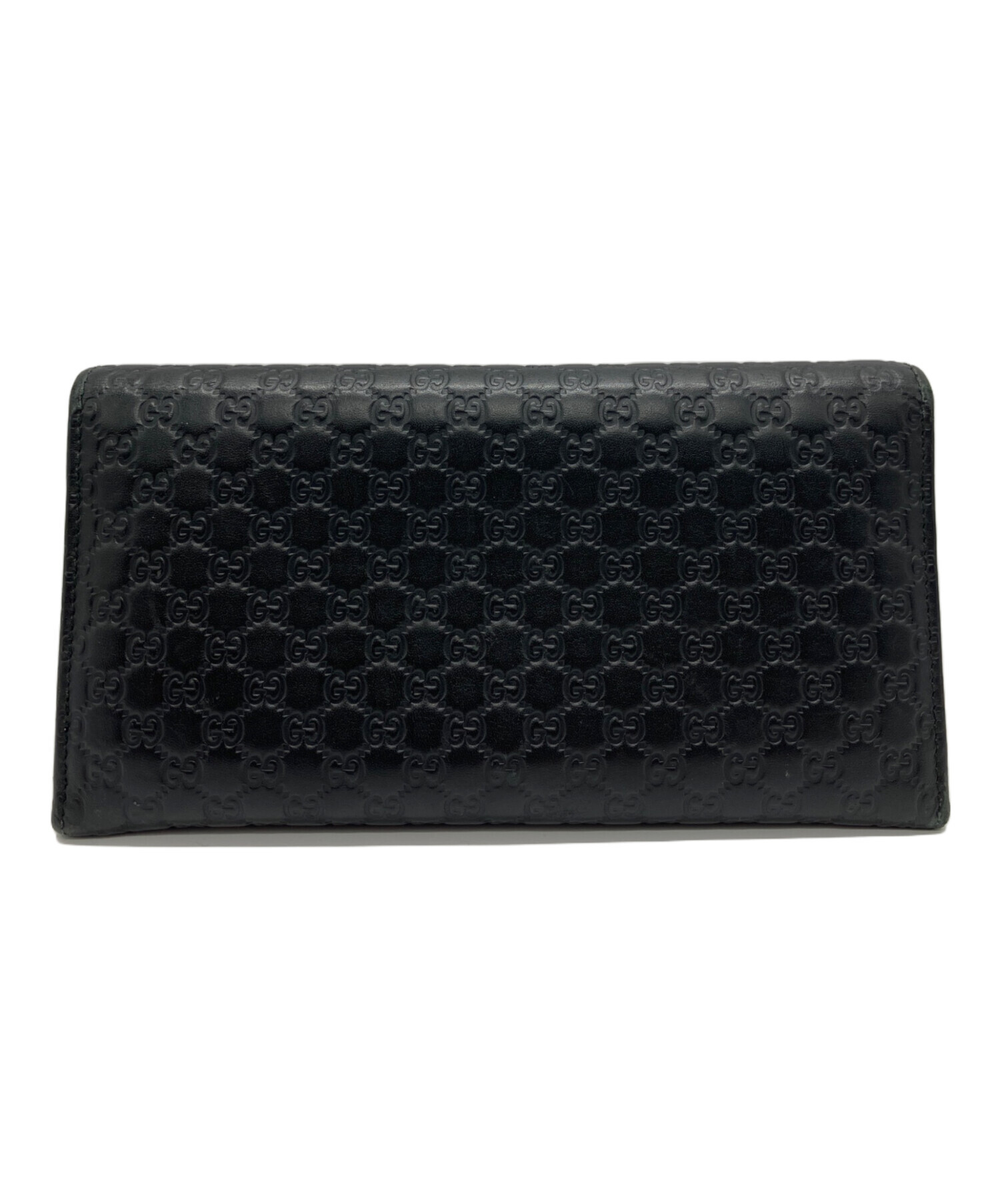 中古・古着通販】GUCCI (グッチ) マイクログッチシマ 長財布 ブラック 