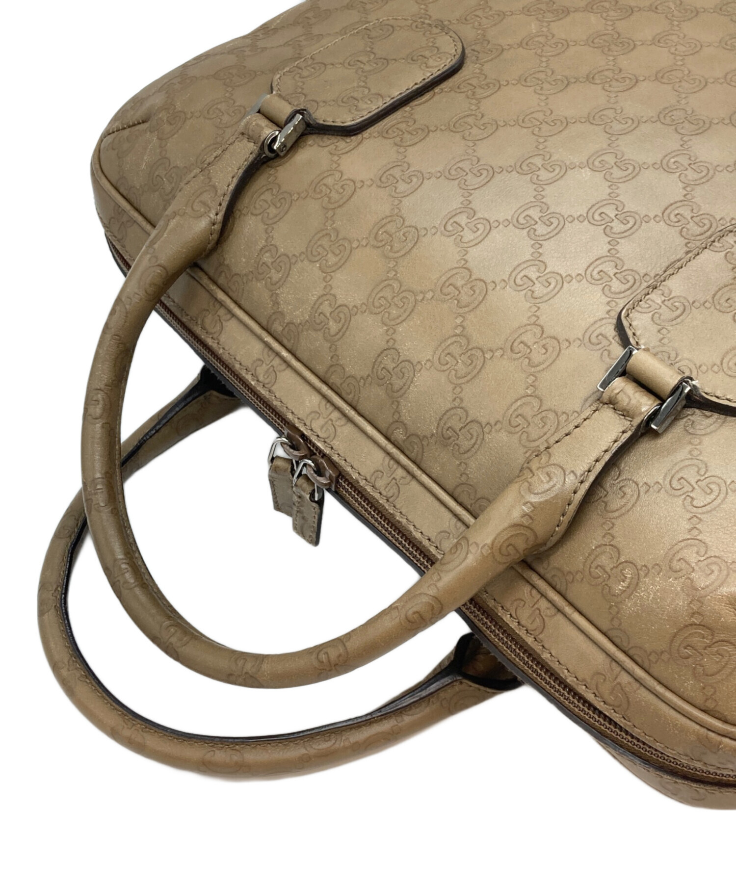 Gucci　グッチ ビジネスバッグ ベージュ レザー 中古・古着通販】GUCCI (グッチ) ビジネスバッグ ベージュ｜ブランド