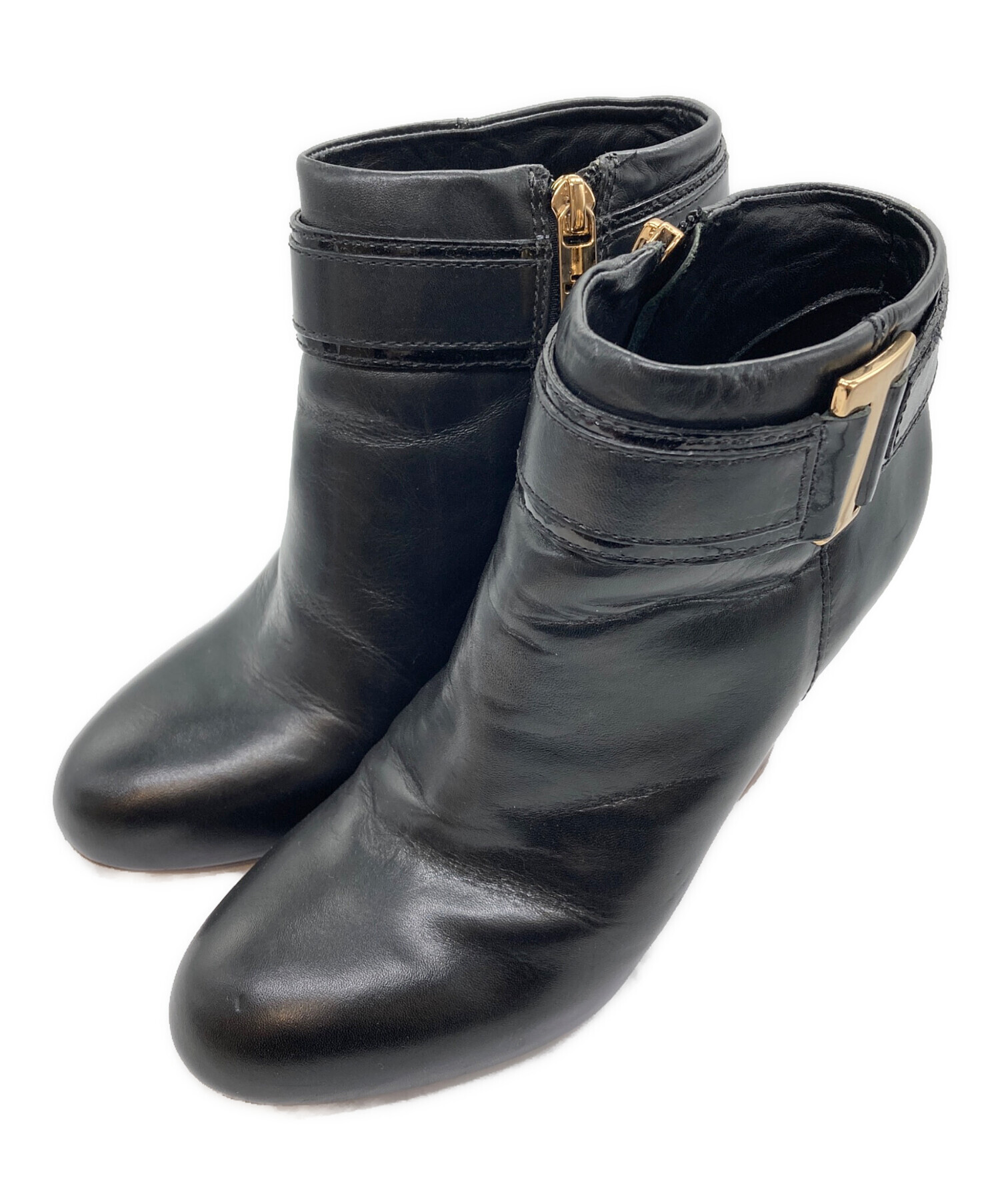 中古・古着通販】TORY BURCH (トリーバーチ) ショートブーツ ブラック 
