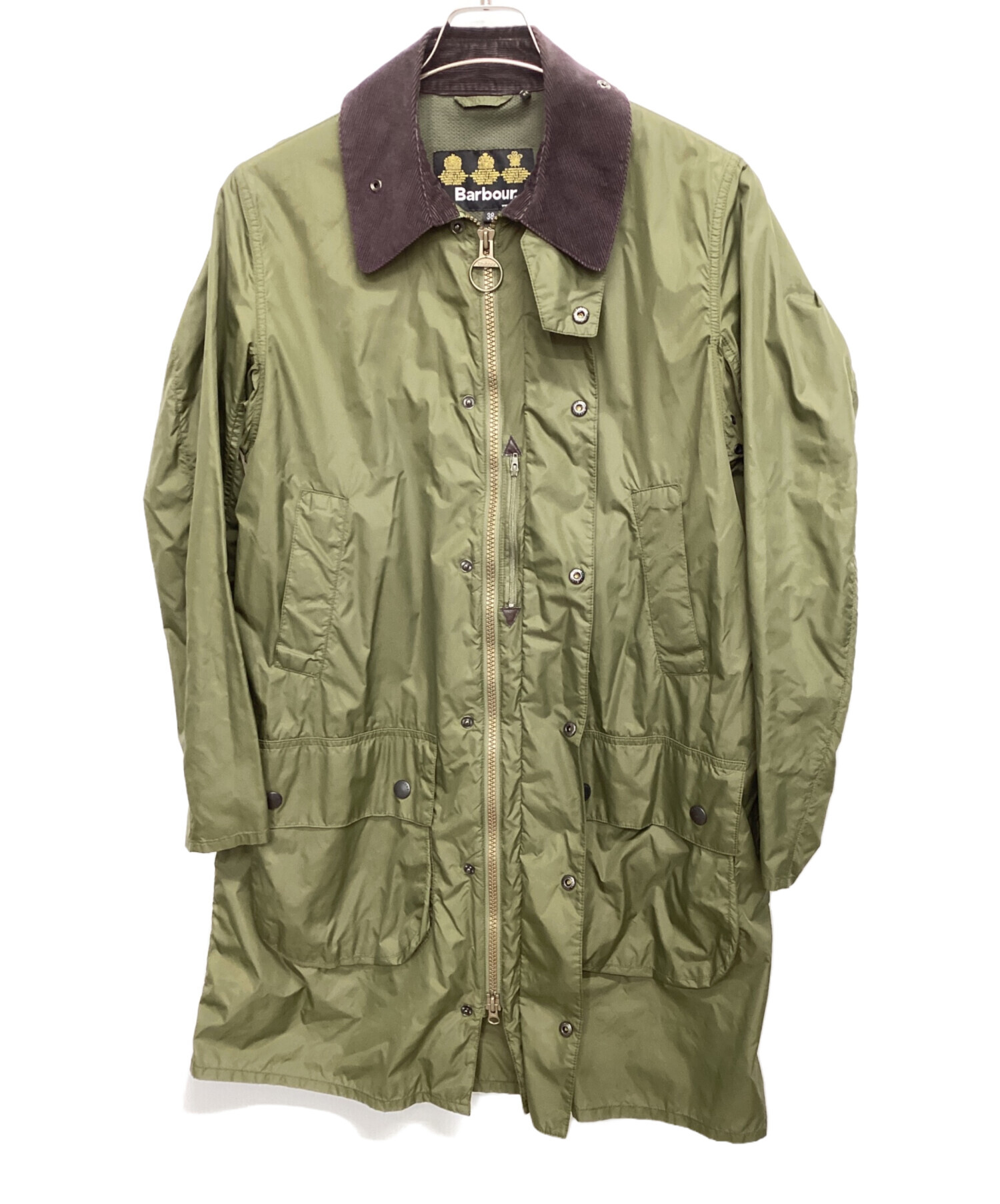 Barbour　バブアー　パッカブルナイロンコート　カーキ　サイズ36 中古・古着通販】Barbour (バブアー) ナイロン ステンカラーコート