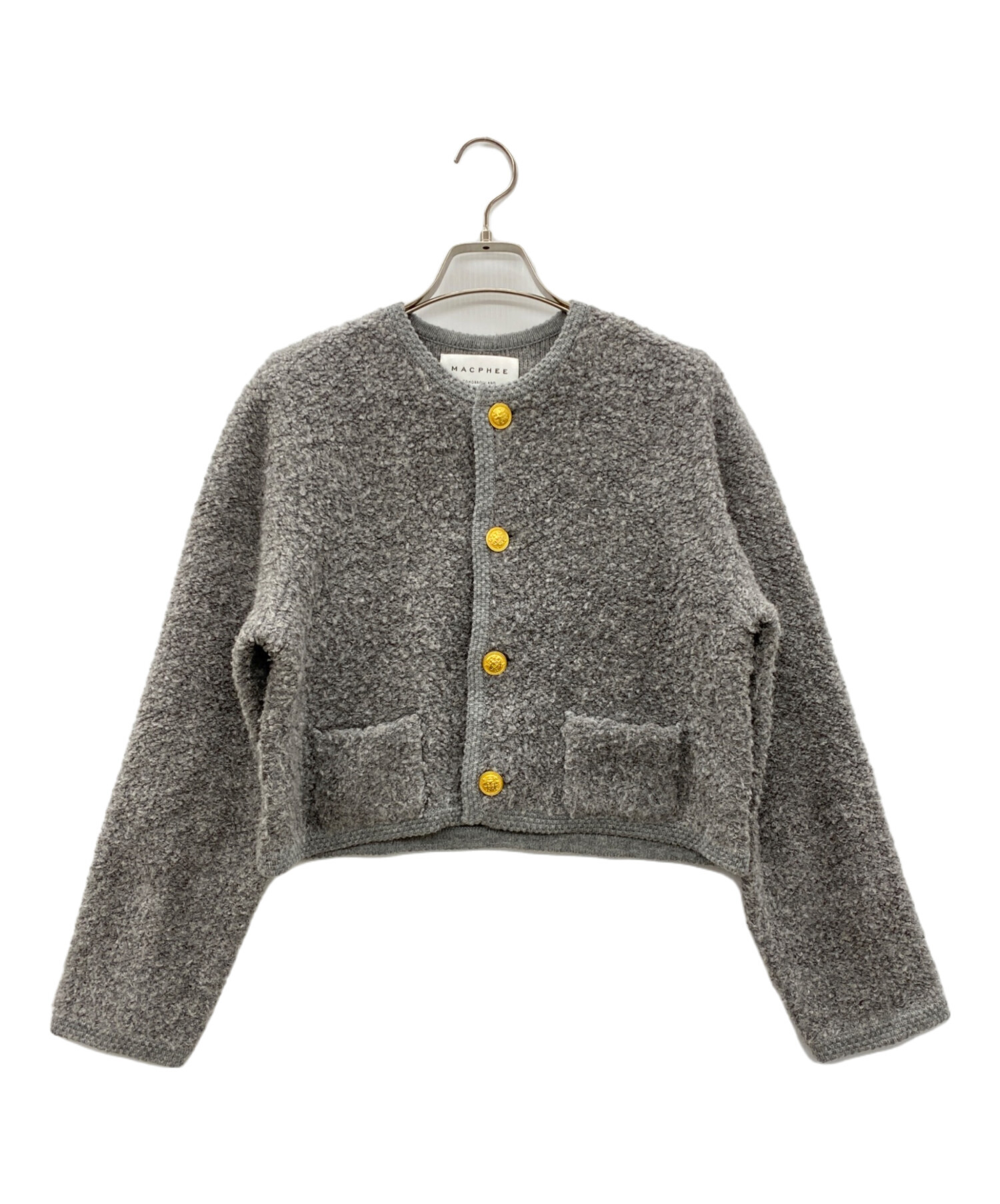 完売品　MACPHEE マカフィ　グレー　秋冬用　カーディガン　トゥモローランド 中古・古着通販】MACPHEE (マカフィー) ムートンクルーネック