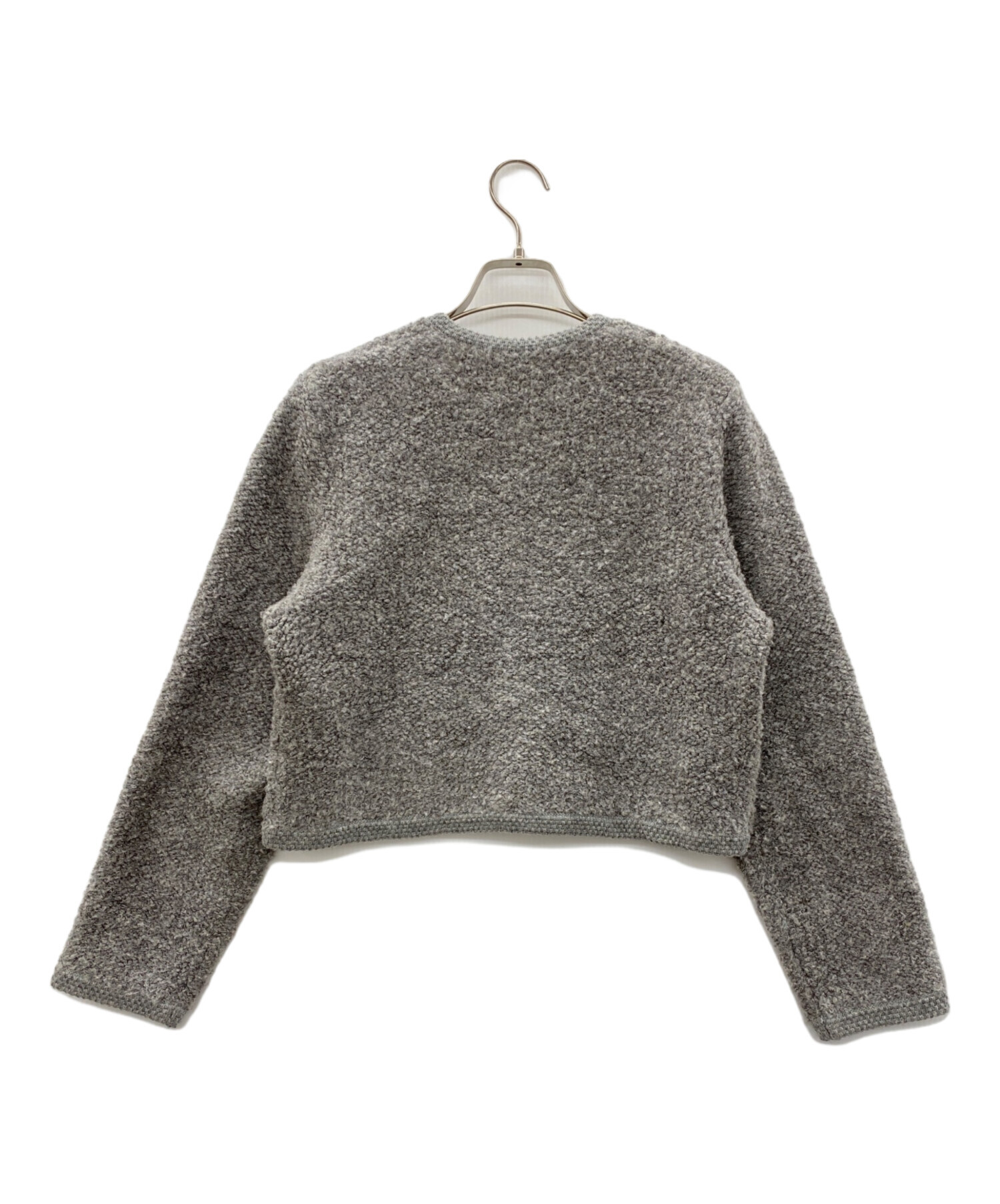 MACPHEE 2023AW ムートンクルーネックカーディガン グレー MACPHEE カーディガン ムートン クルーネックカーディガン