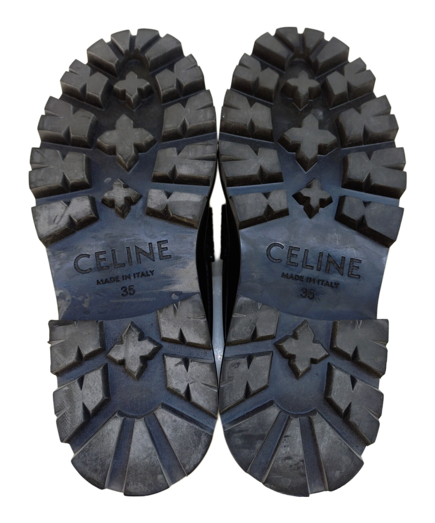 希少カラー 未使用 CELINE セリーヌ マーガレット ローファー 35 深緑 希少カラー 未使用 CELINE セリーヌ マーガレット ローファー 35