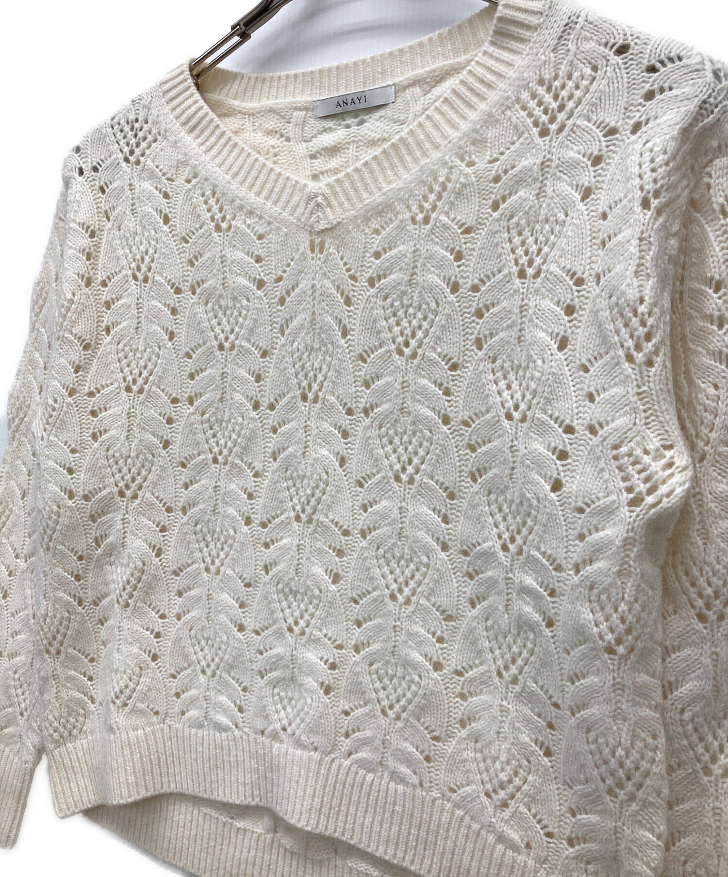 中古・古着通販】ANAYI (アナイ) ウールカシミヤレースケーブル プル