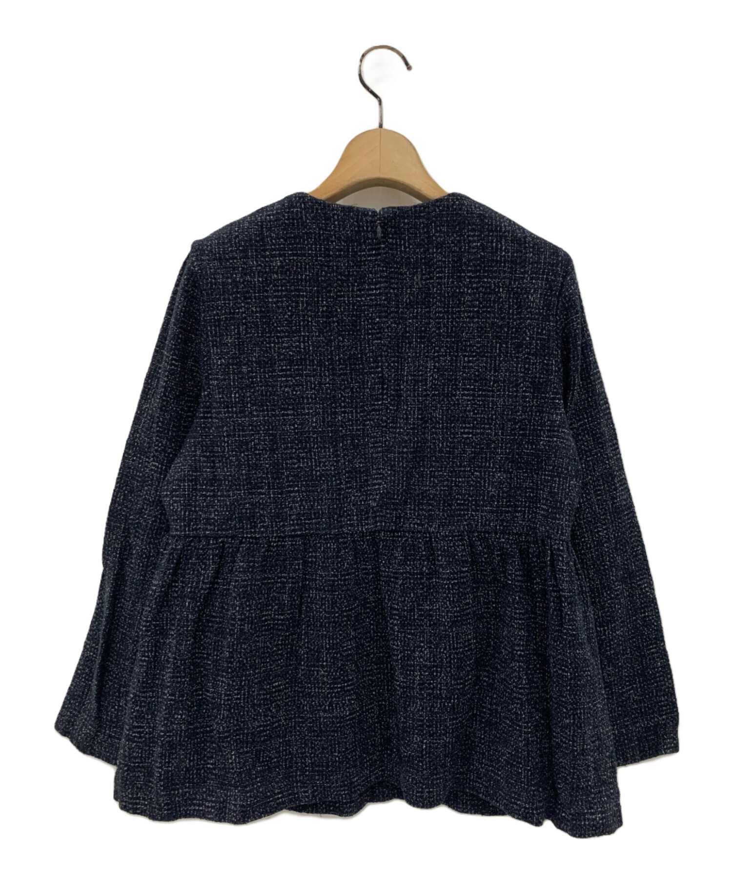 美品 UNITED ARROWS ミックスツイード バックペプラム ブラウス S 
