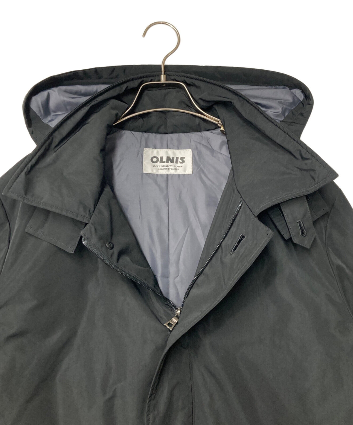 中古・古着通販】OLNIS (オルニス) フーデットダウンコート ブラック 