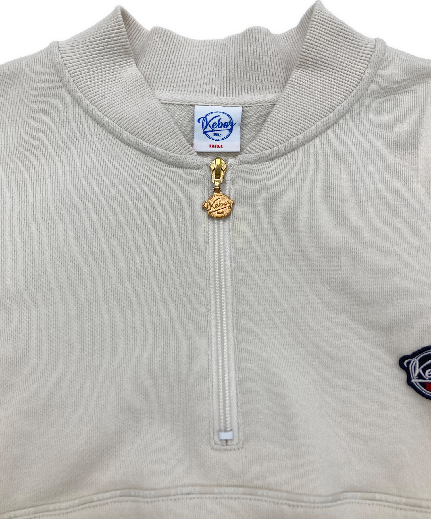 中古・古着通販】KEBOZ (ケボズ) ハーフジップスウェット ベージュ 