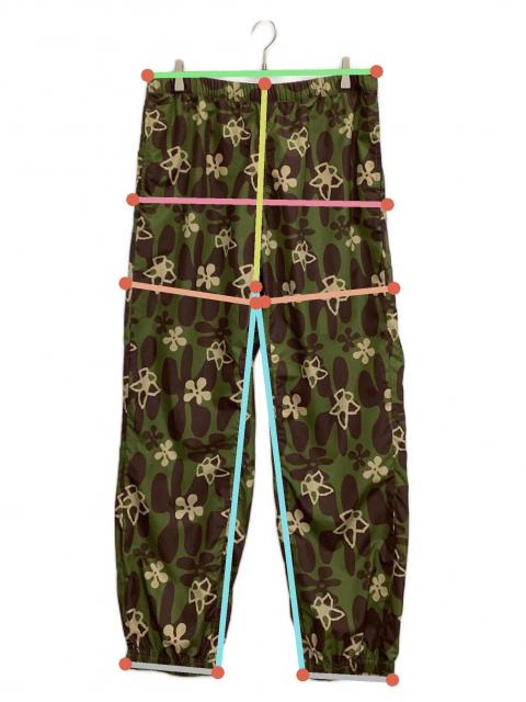 【タグ付】TTT MSW 24SS ナイロンパンツ 花柄チャーム 緑 M 中古・古着通販】TTT MSW (ティー) フラワーカモトラックパンツ