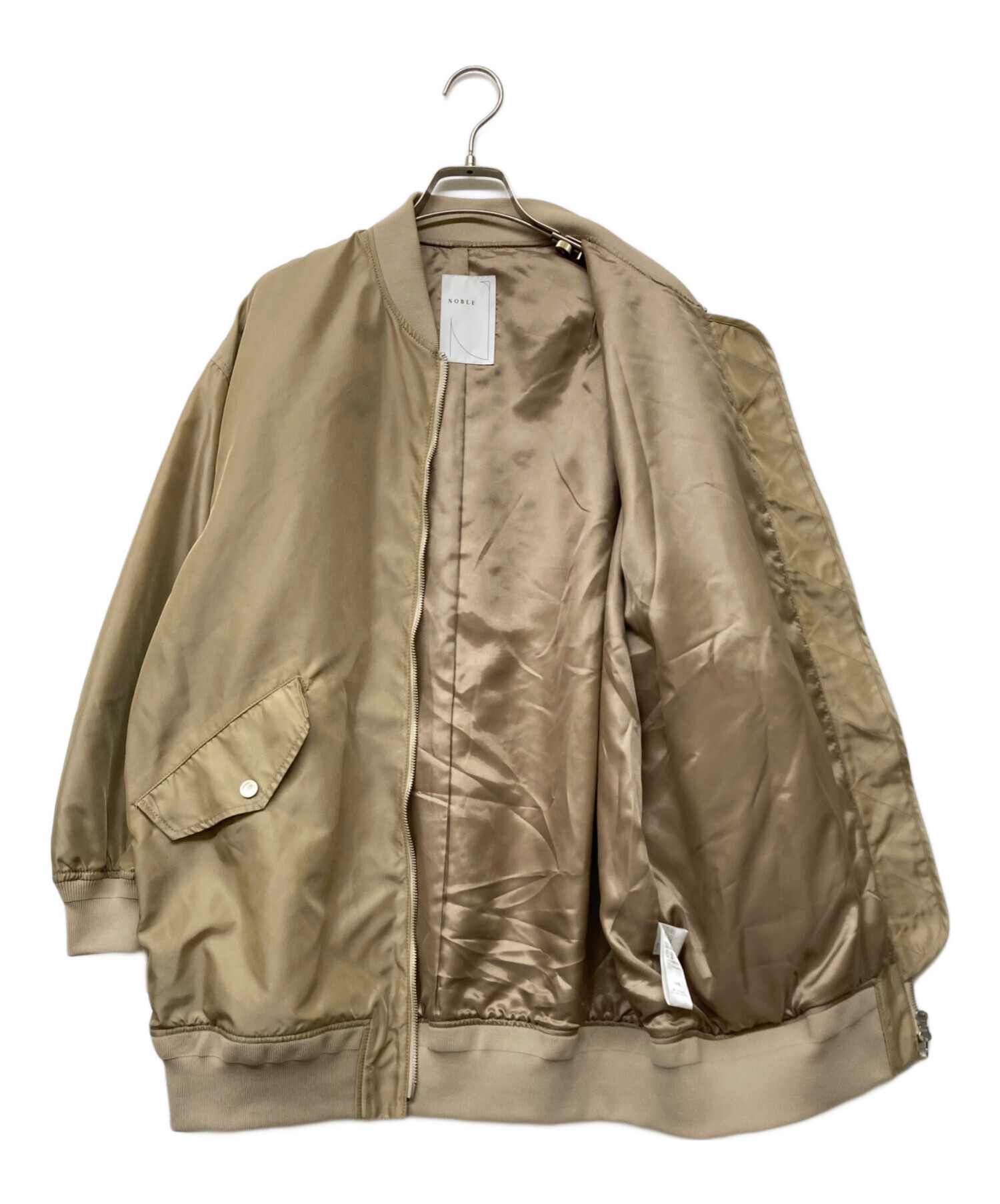 中古・古着通販】Noble (ノーブル) MA-1ロングブルゾン ベージュ