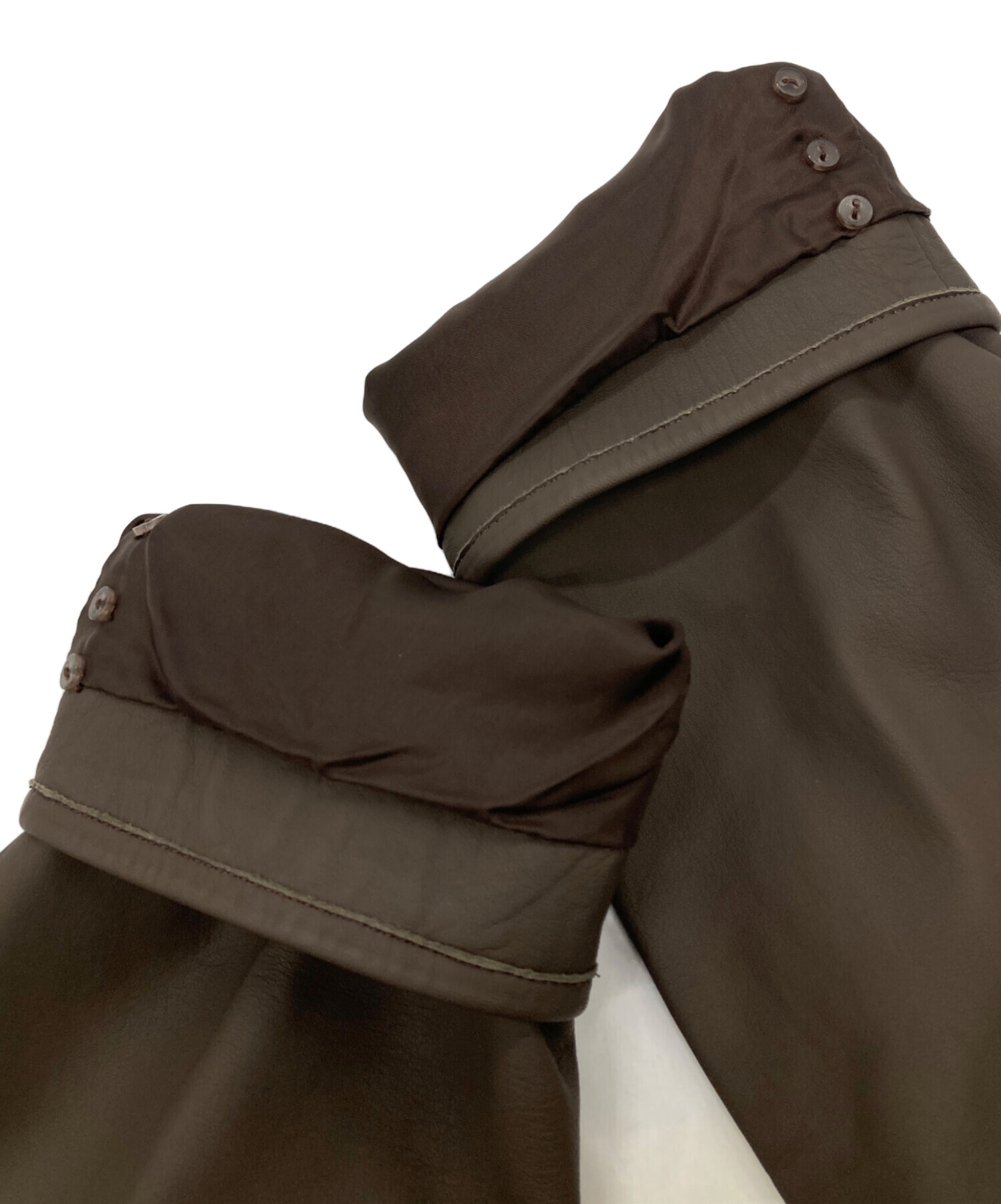 中古・古着通販】PAPAS (パパス) レザージャケット ブラウン サイズ:L