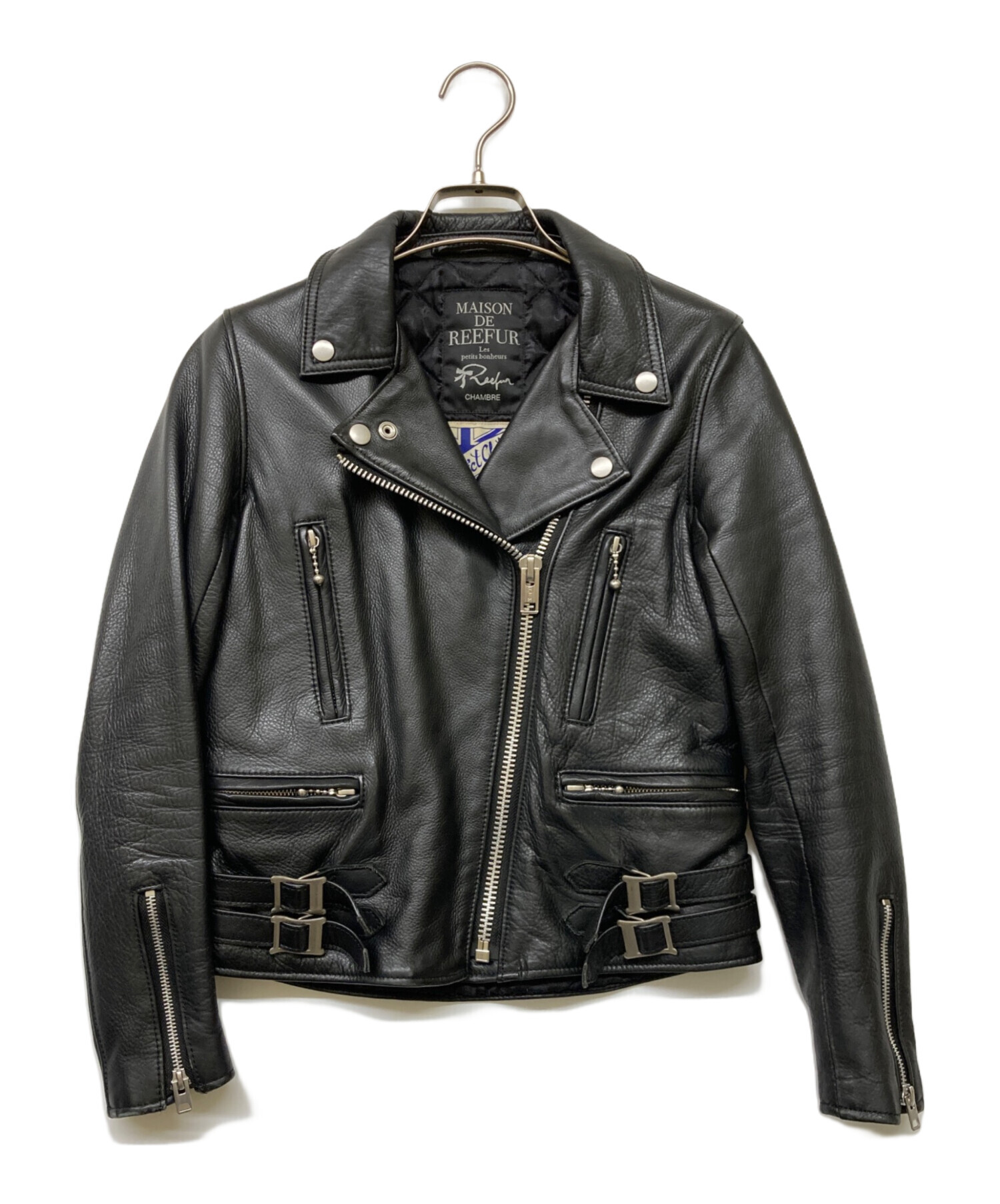 MAISON DE REEFUR ライダースジャケット 黒 MAISON DE REEFUR ブラックレザーライダースジャケット 【公式通販】